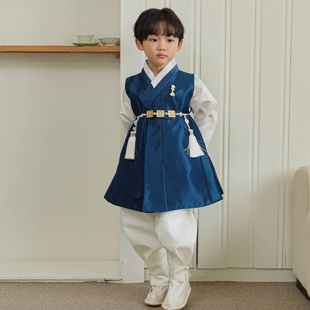 Yuhan Navy Ivory Boy Hanbok (100D-15YR) - Native Korean