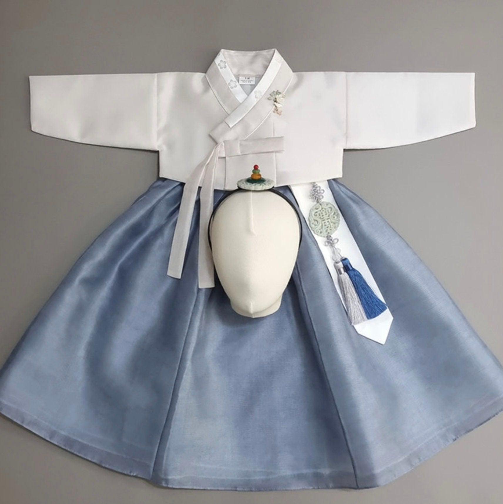 Yuhee Blue Skirt -Four Designs Top Girl Hanbok (100D-15YR) - Native Korean