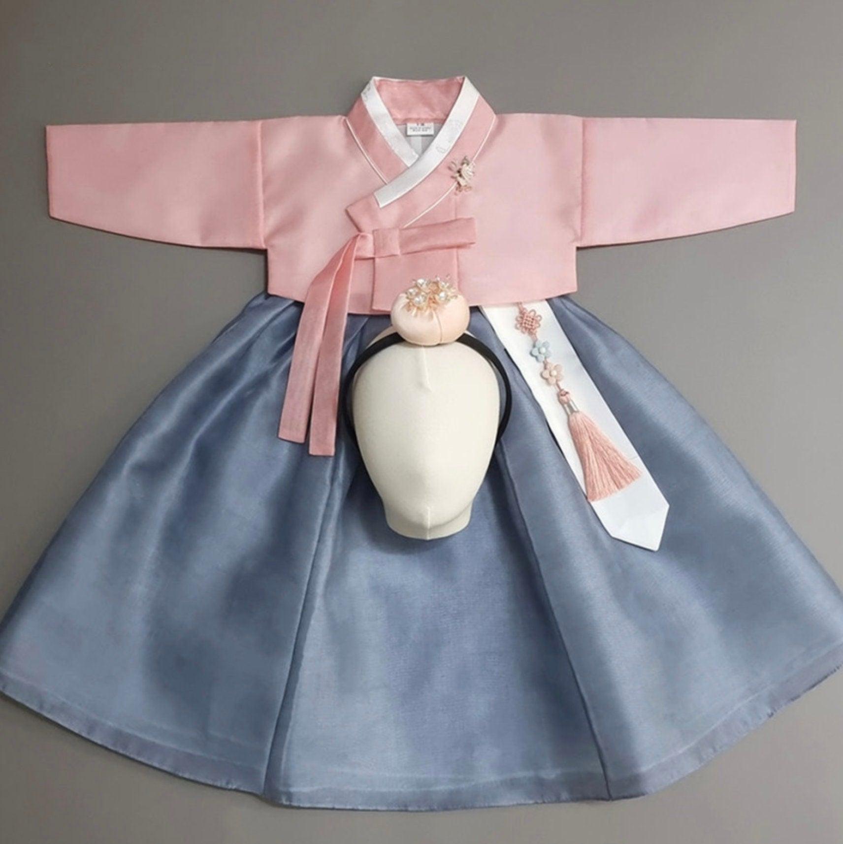 Yuhee Blue Skirt -Four Designs Top Girl Hanbok (100D-15YR) - Native Korean