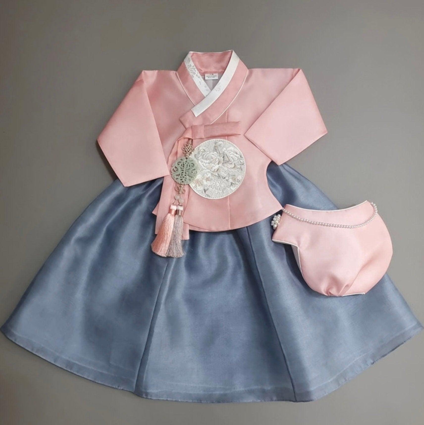 Yuhee Blue Skirt -Four Designs Top Girl Hanbok (100D-15YR) - Native Korean