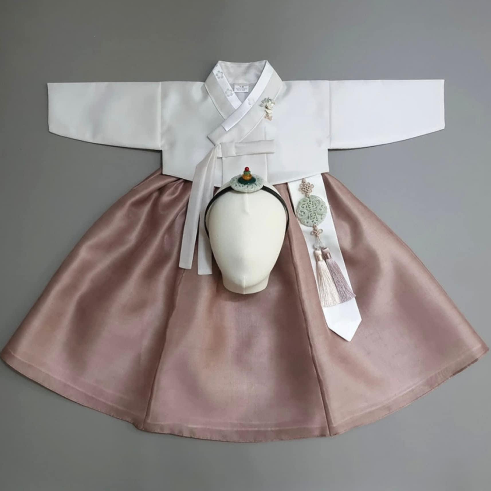 Yuhee Brown Skirt-Four Designs Top Girl Hanbok (100D-15YR) - Native Korean