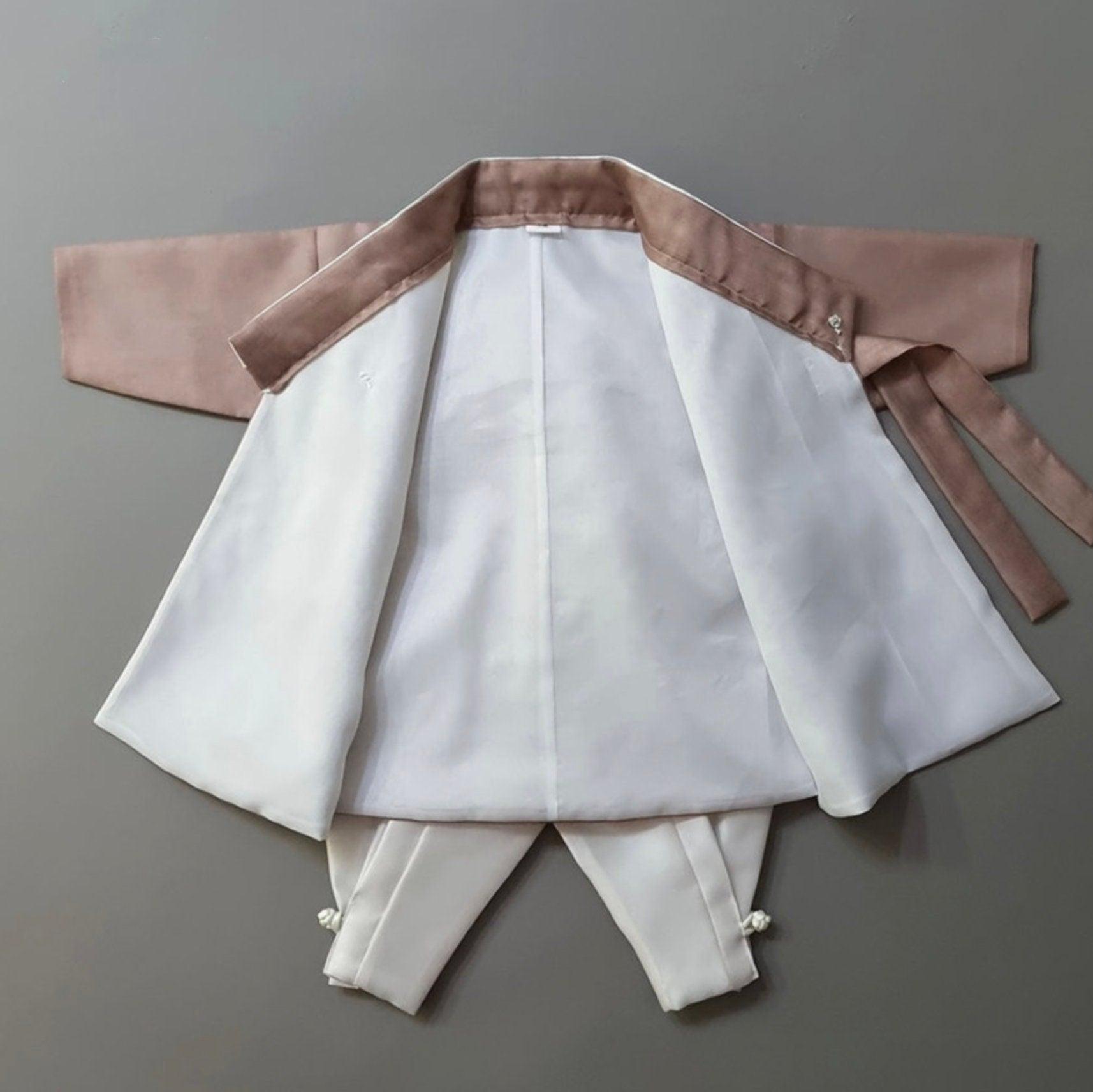 Yuhee Silver Foil Brown Girl Hanbok (100D-10YR) - Native Korean