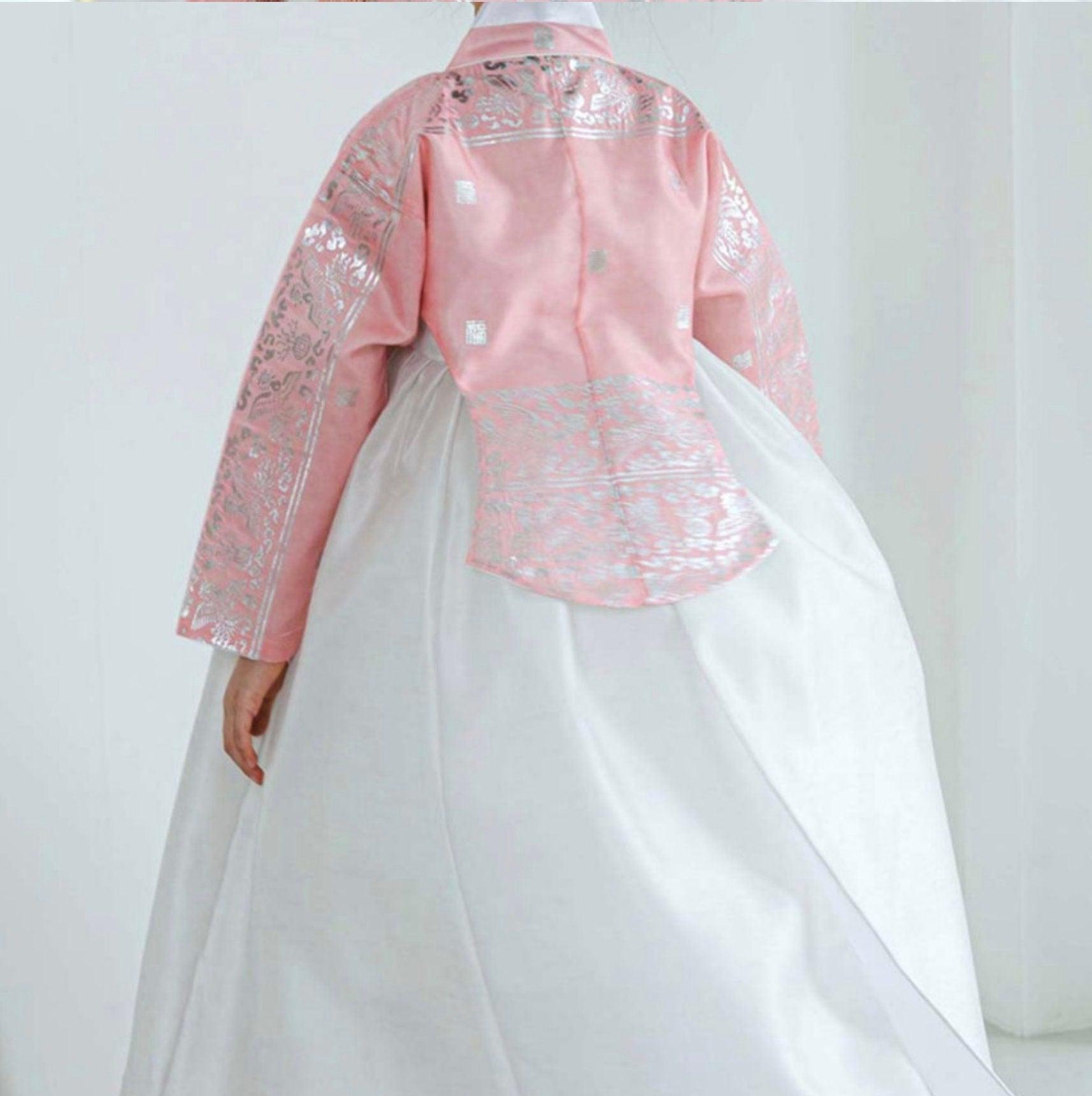 Yuhee Silver Foil Pink Girl Hanbok (100D-10YR) - Native Korean