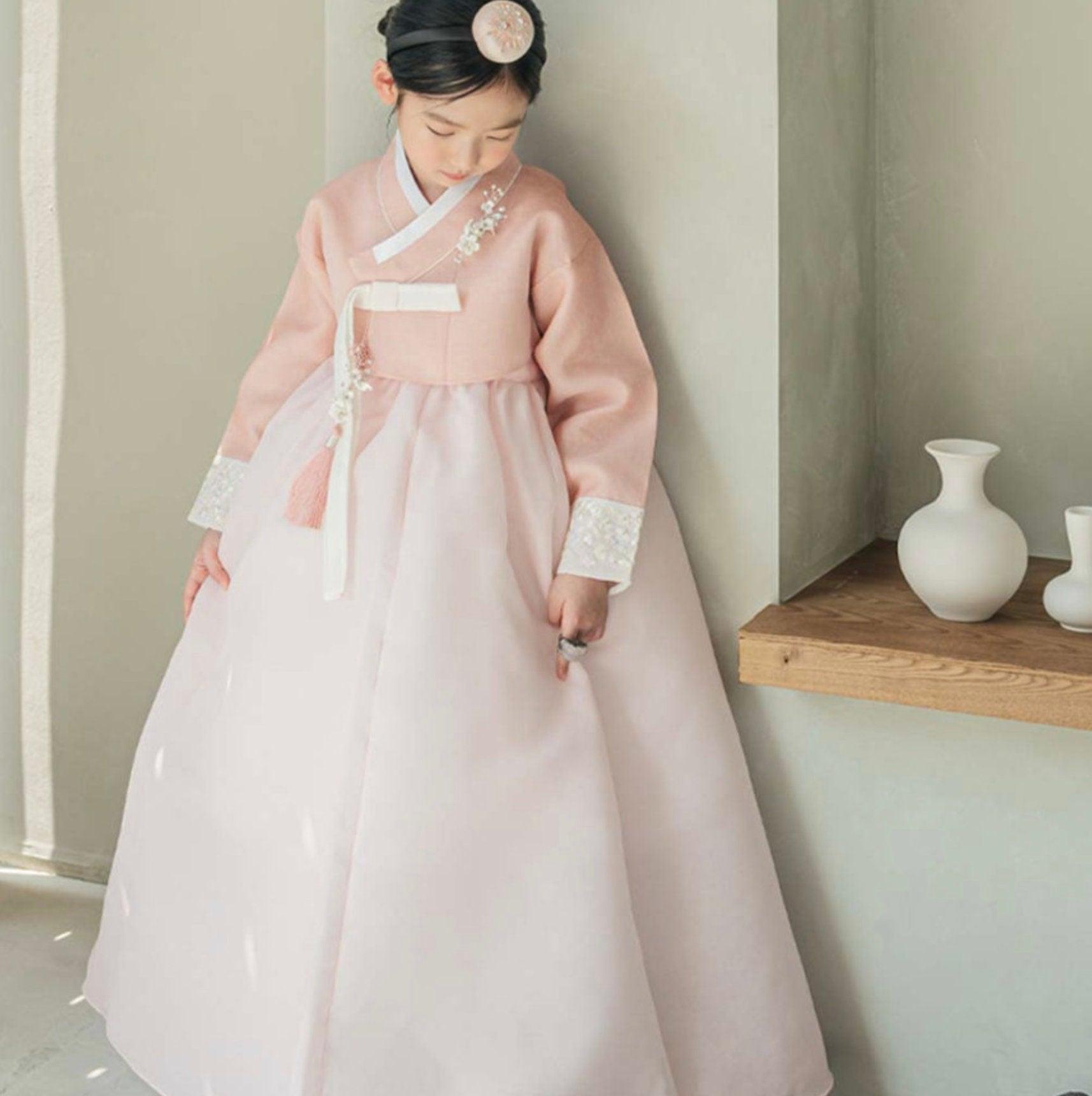 Yujin Coral L.Pink Girl Hanbok (100D-15YR) - Native Korean