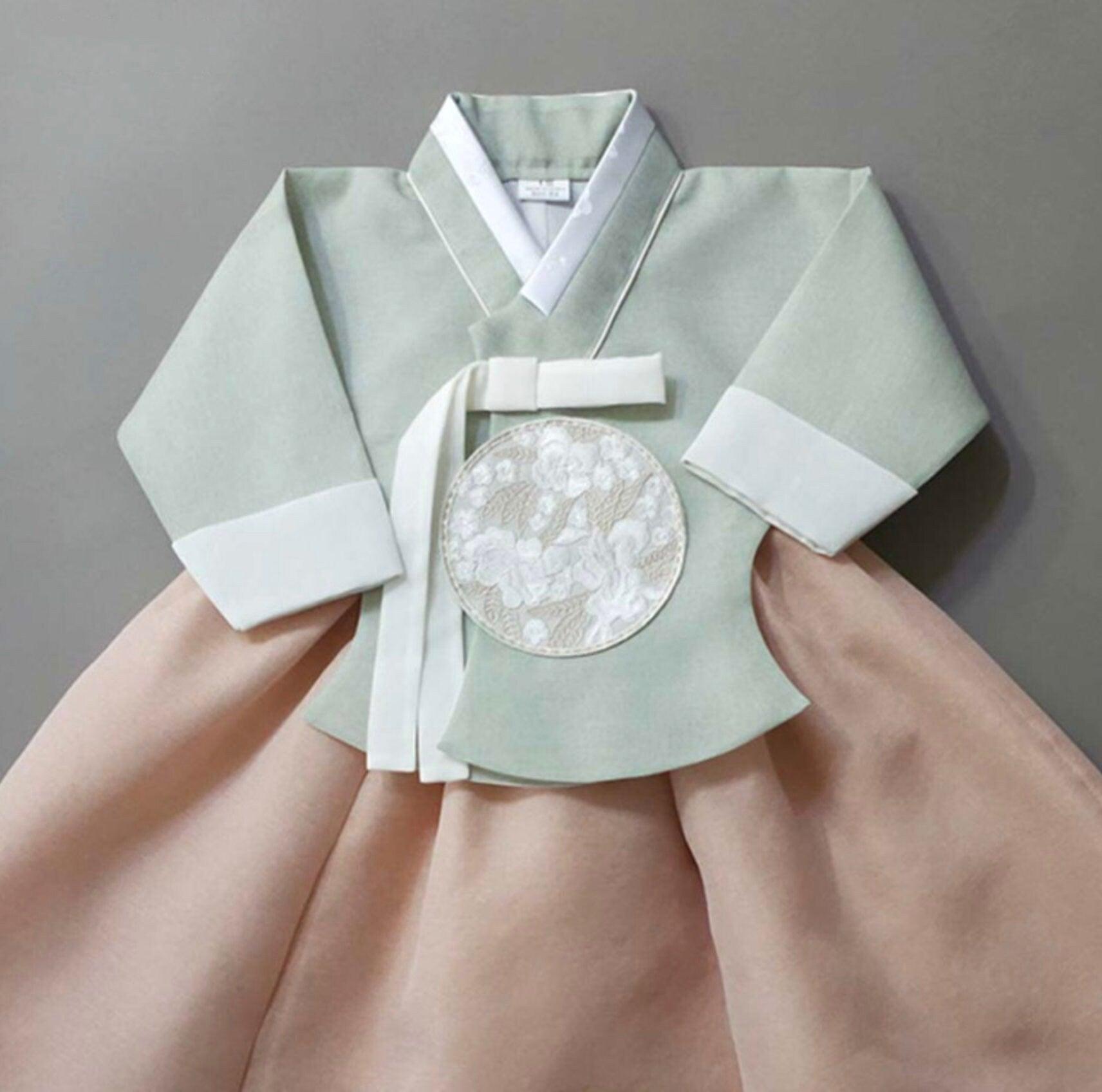 Yujin Green Dangui Coral Girl Hanbok (100D-15YR) - Native Korean