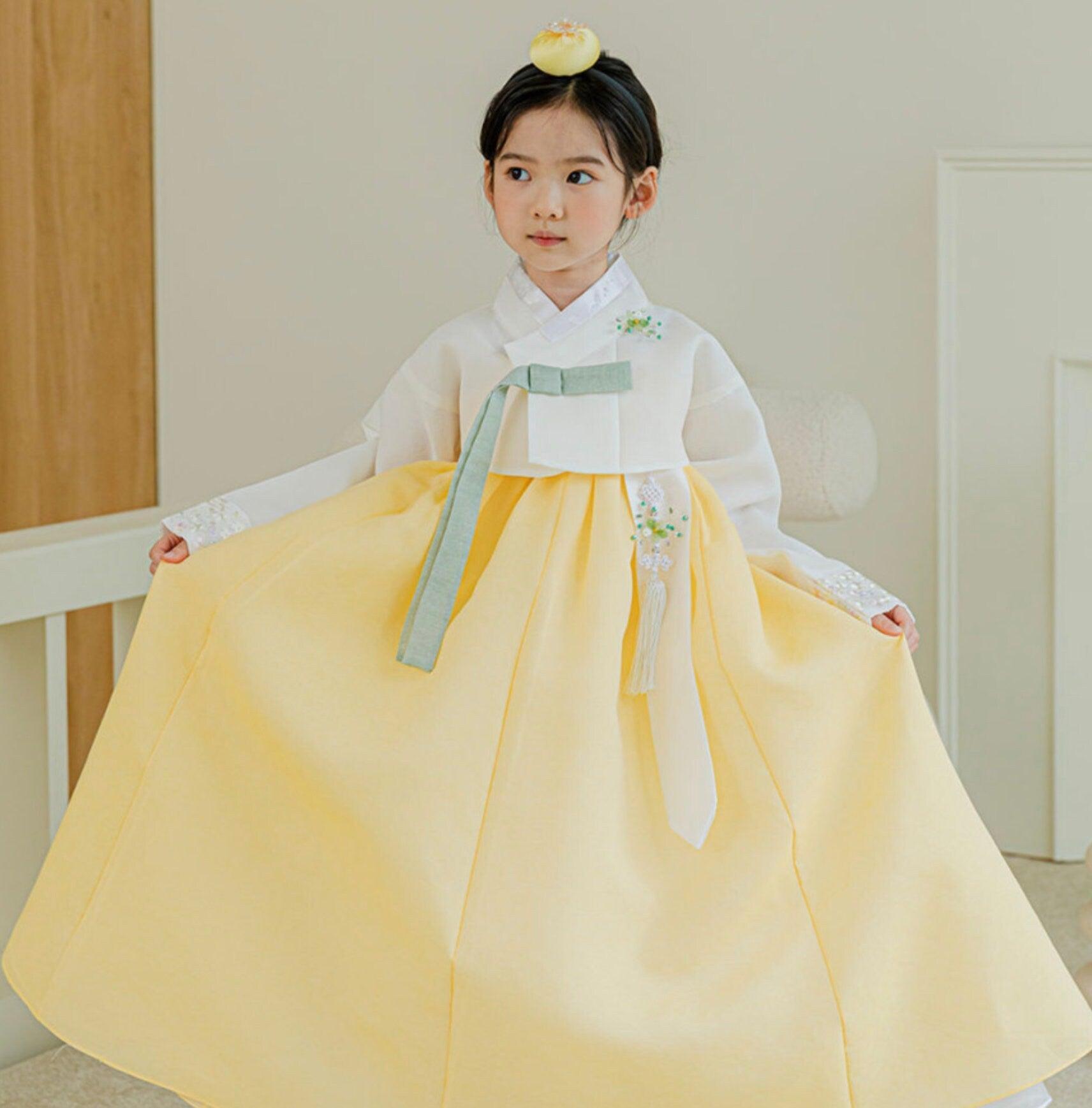 Yujin Jeogori Yellow Girl Hanbok (100D-10YR) - Native Korean