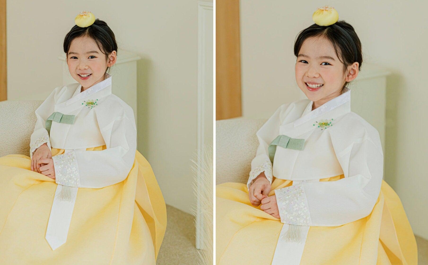 Yujin Jeogori Yellow Girl Hanbok (100D-10YR) - Native Korean