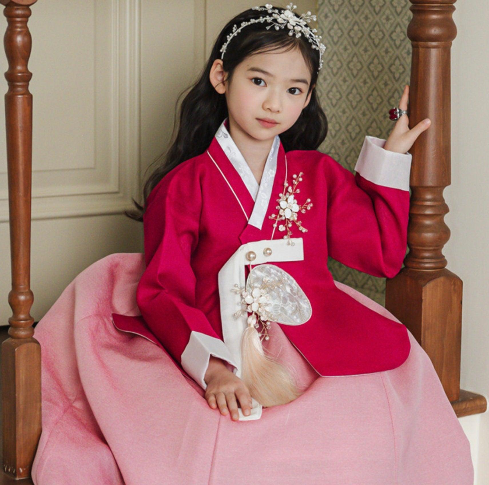 Yujin Magenta Dangui Pink Girl Hanbok (100D-15YR) - Native Korean