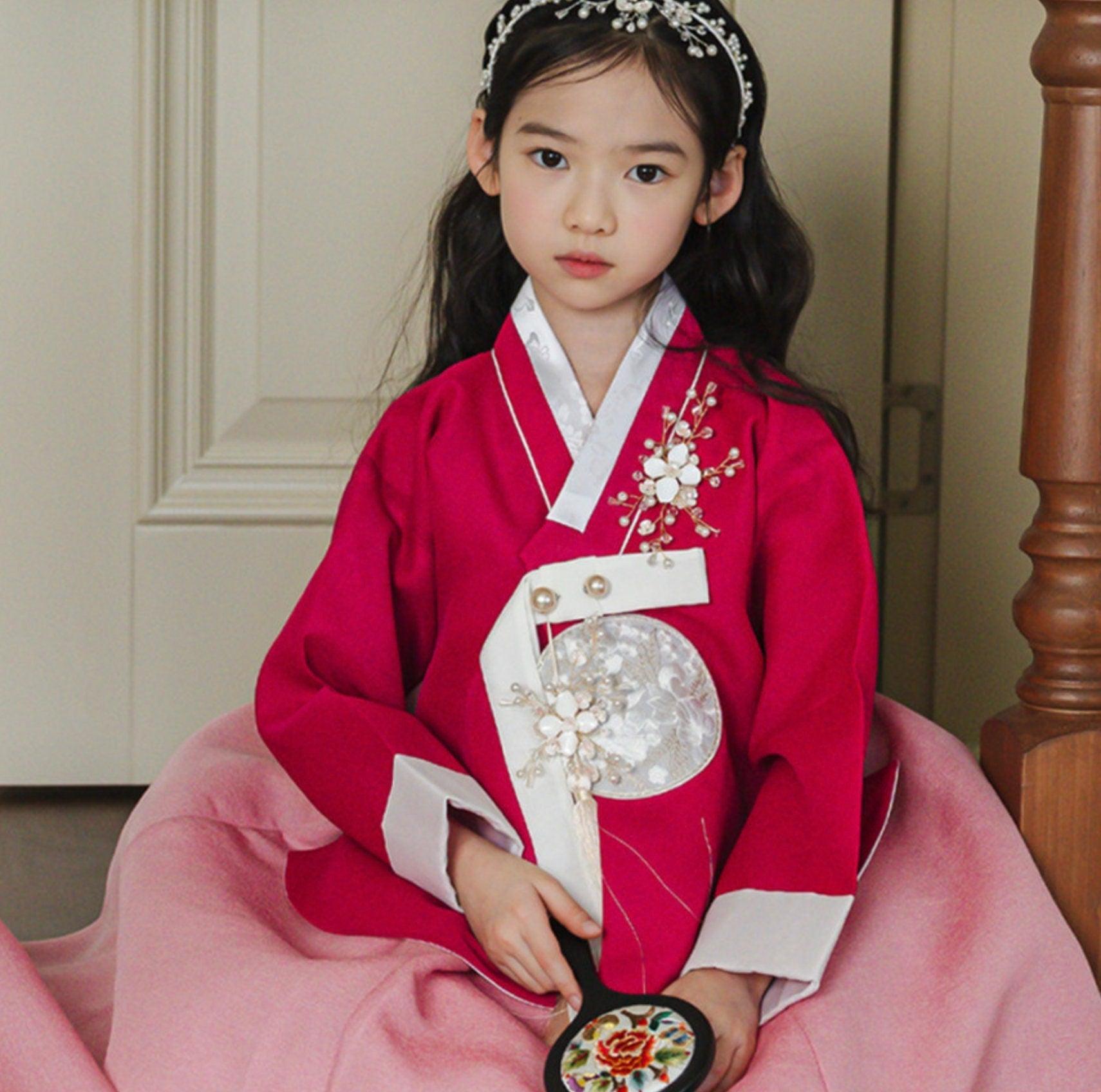 Yujin Magenta Dangui Pink Girl Hanbok (100D-15YR) - Native Korean