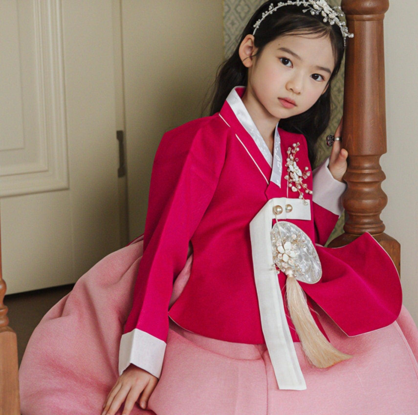 Yujin Magenta Dangui Pink Girl Hanbok (100D-15YR) - Native Korean