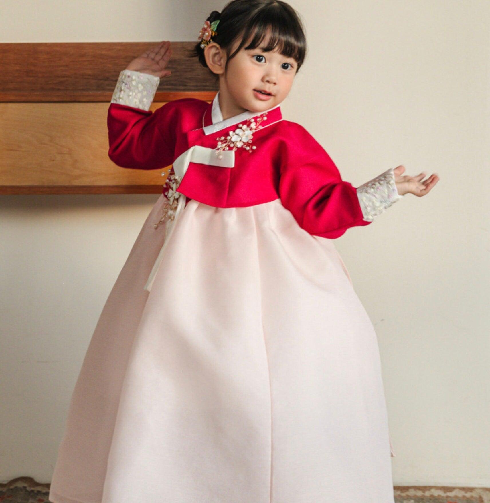 Yujin Magenta Jeogori L.Pink Girl Hanbok (100D-15YR) - Native Korean