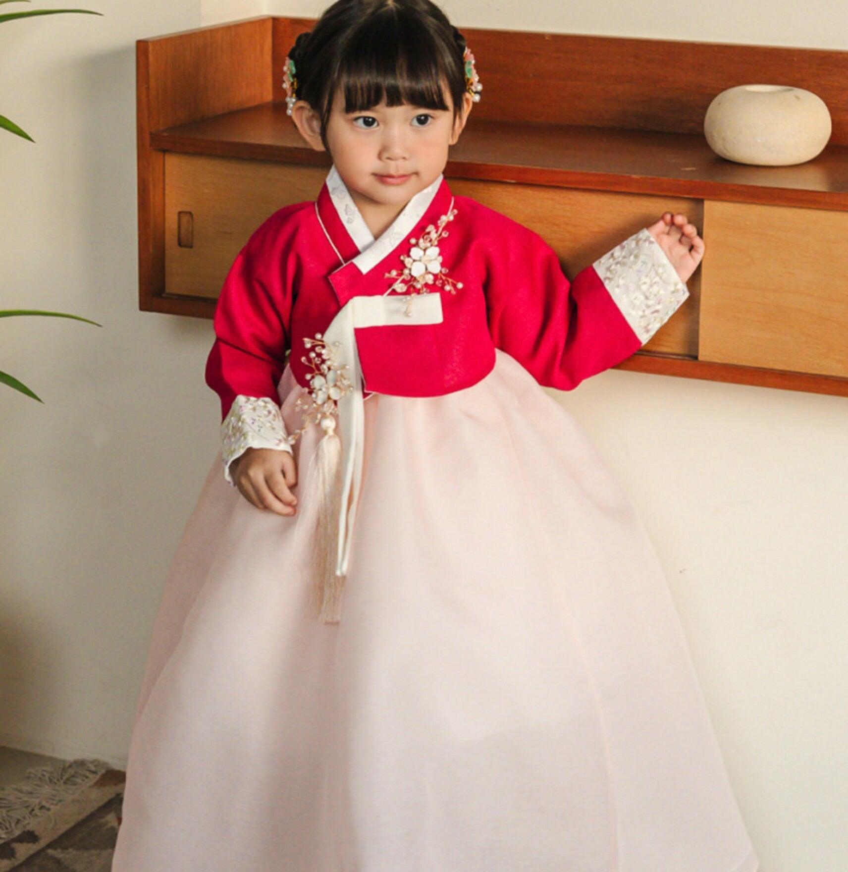 Yujin Magenta Jeogori L.Pink Girl Hanbok (100D-15YR) - Native Korean