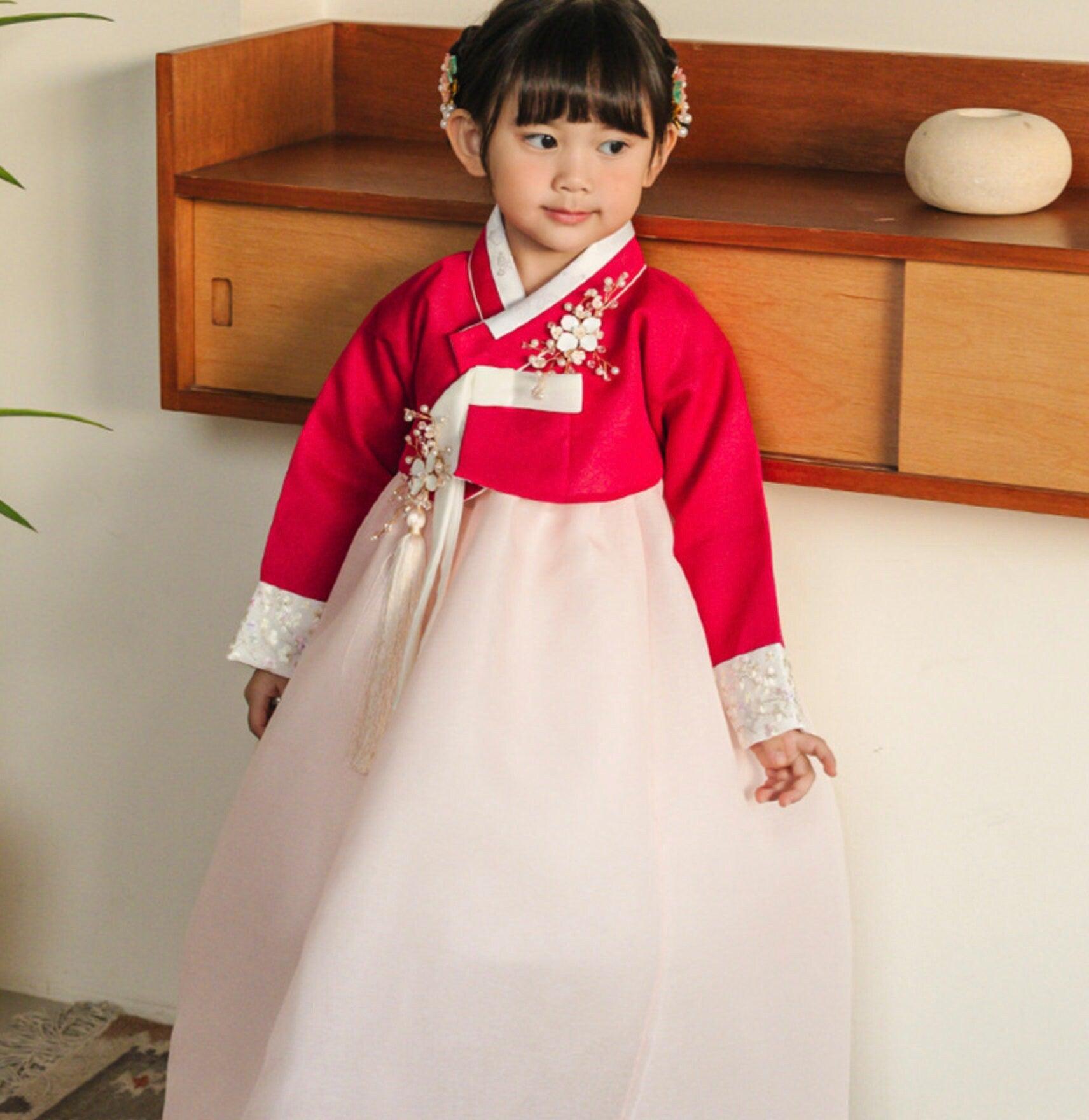 Yujin Magenta Jeogori L.Pink Girl Hanbok (100D-15YR) - Native Korean