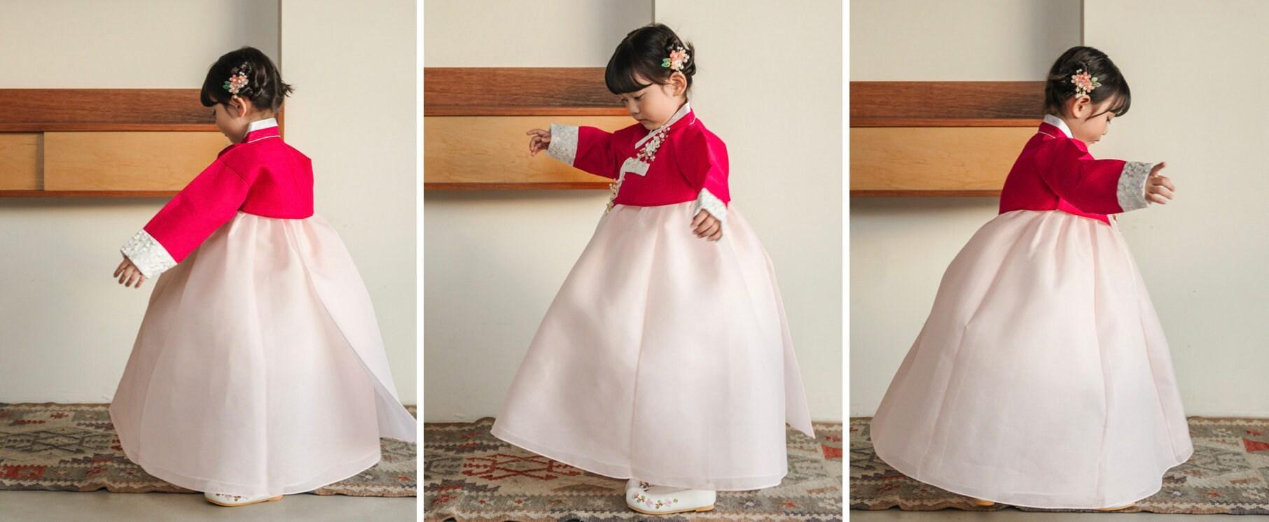 Yujin Magenta Jeogori L.Pink Girl Hanbok (100D-15YR) - Native Korean