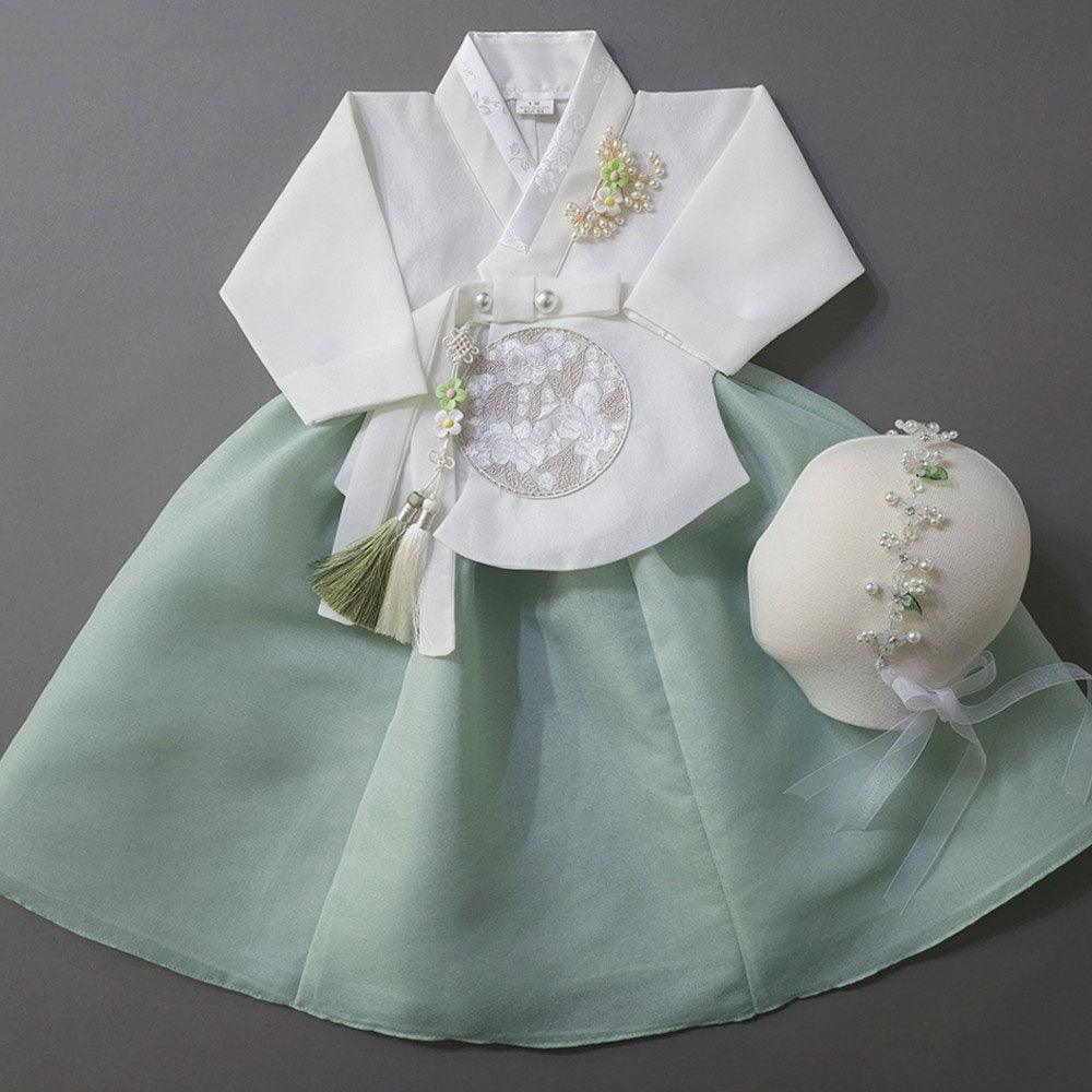 Yujin Mint Skirt-7 Color Top Girl Hanbok (100D-15YR) - Native Korean