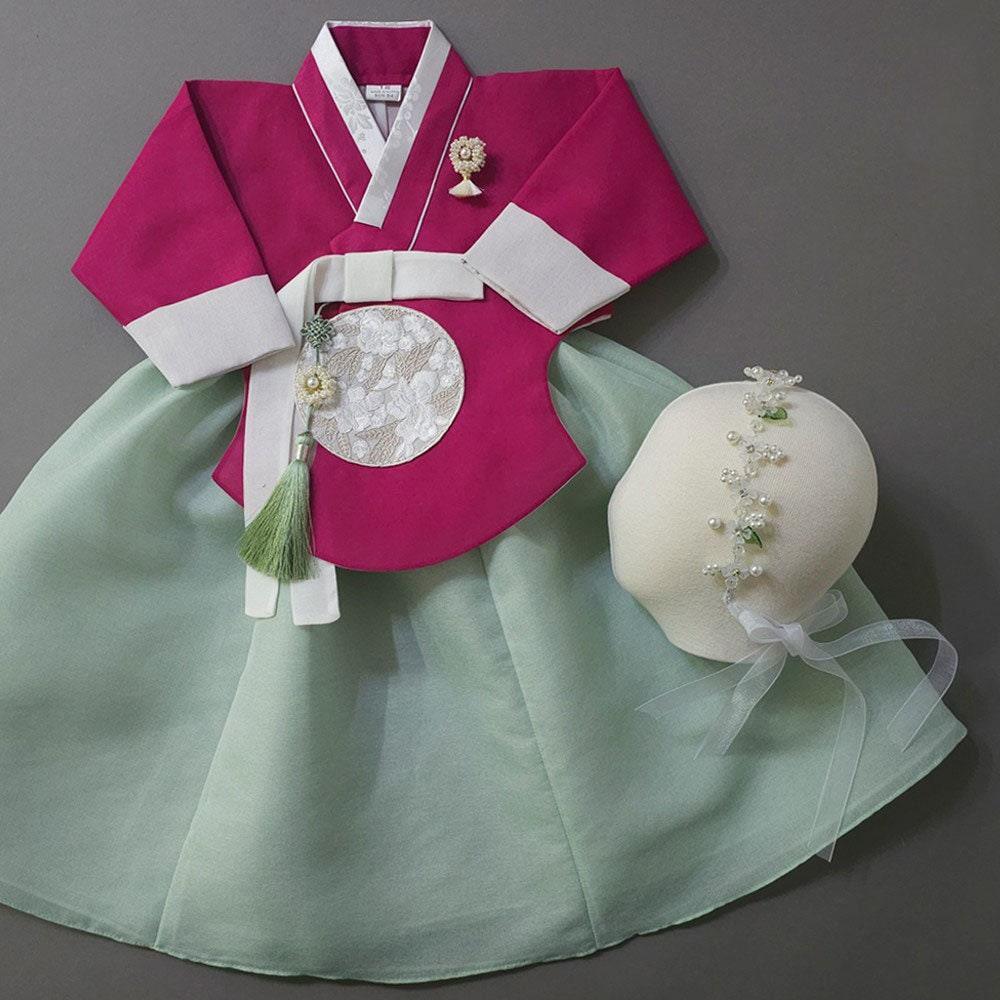 Yujin Mint Skirt-7 Color Top Girl Hanbok (100D-15YR) - Native Korean