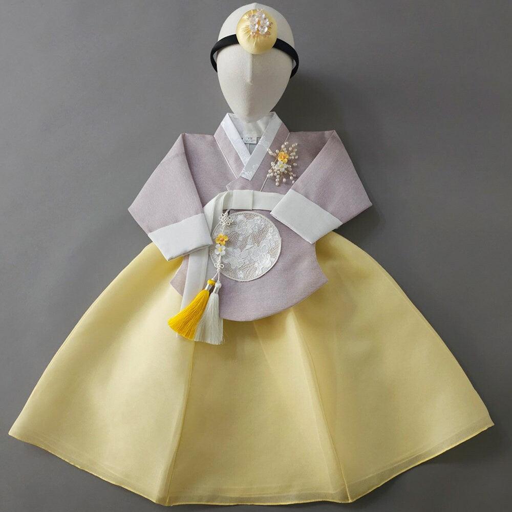 Yujin Purple Dangui-8 Color Skirt Girl Hanbok (100D-12YR) - Native Korean