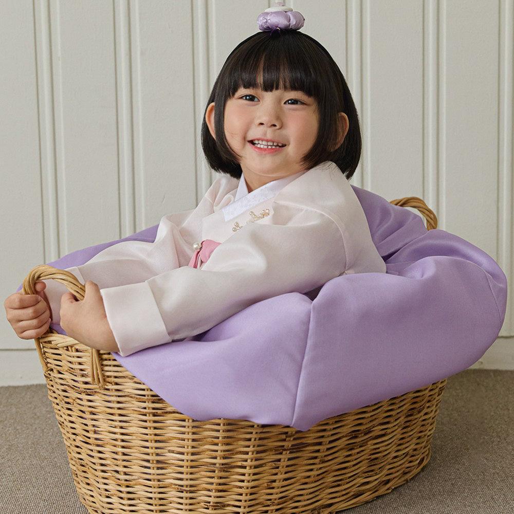 Yumin Beige Purple Girl Hanbok - Native Korean