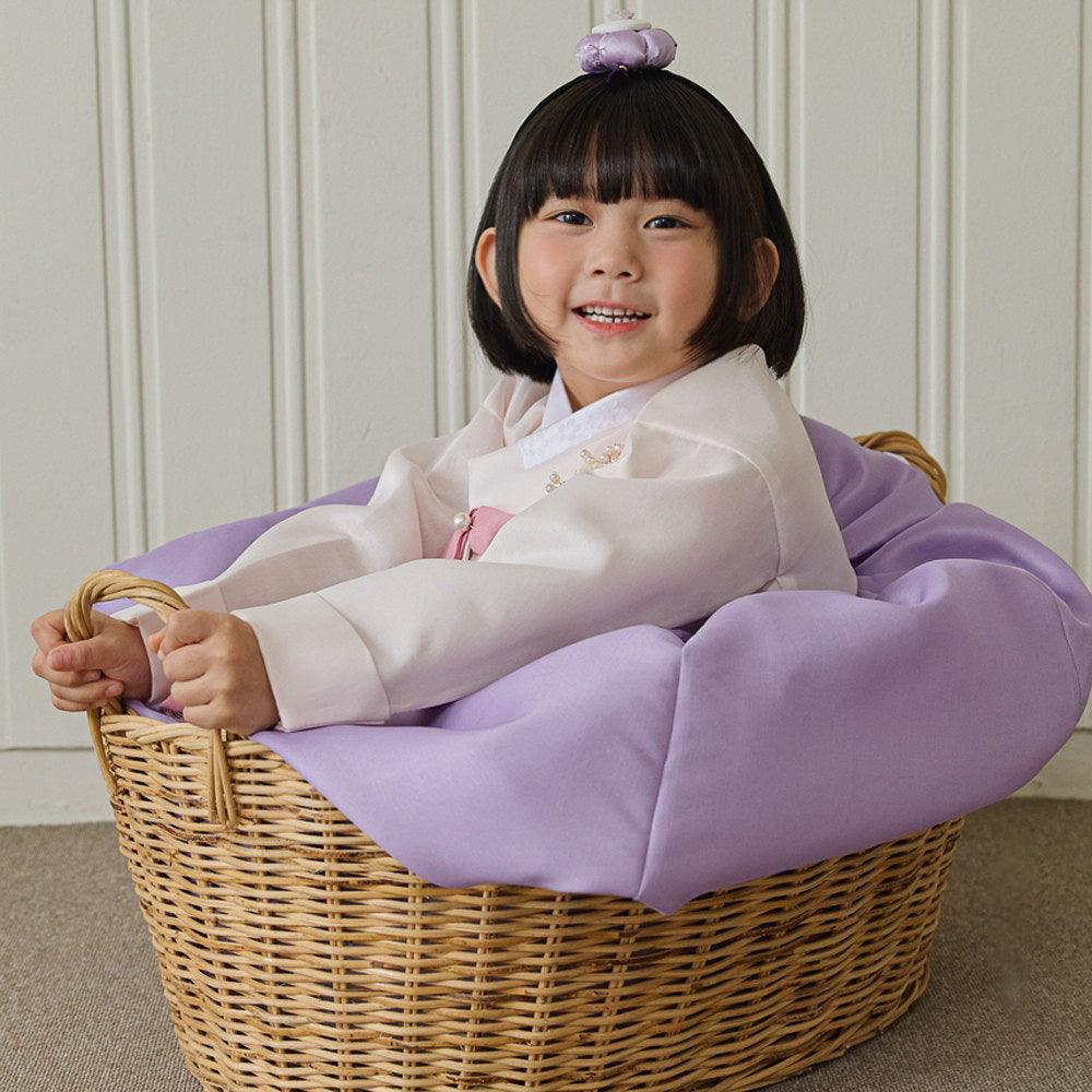 Yumin Beige Purple Girl Hanbok - Native Korean