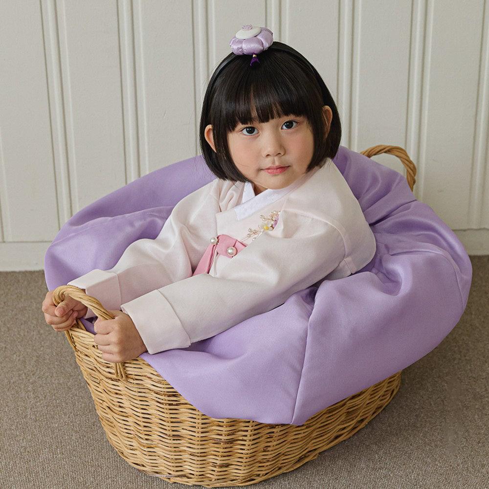 Yumin Beige Purple Girl Hanbok - Native Korean