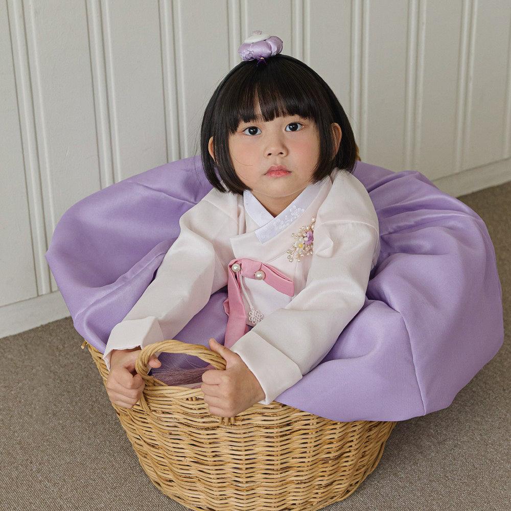 Yumin Beige Purple Girl Hanbok - Native Korean