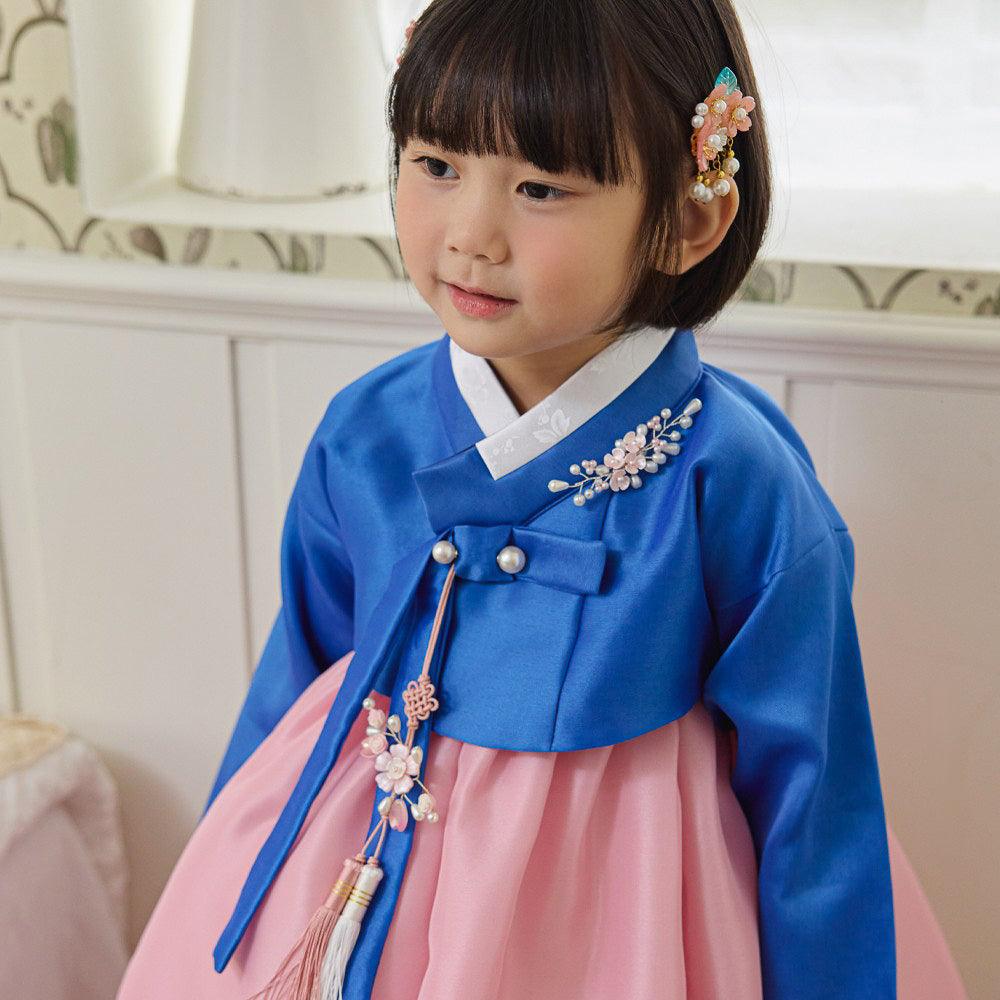 Yumin Blue Pink Girl Hanbok (100D-15YR) - Native Korean