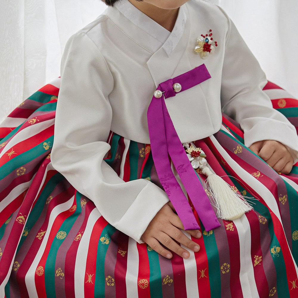 Yun Red Saekdong Girl Hanbok (1-8YR) - Native Korean
