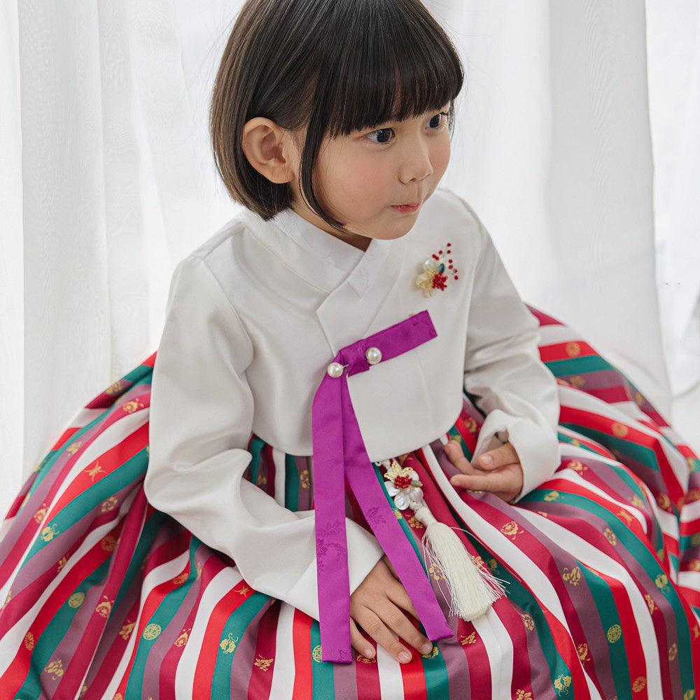 Yun Red Saekdong Girl Hanbok (1-8YR) - Native Korean