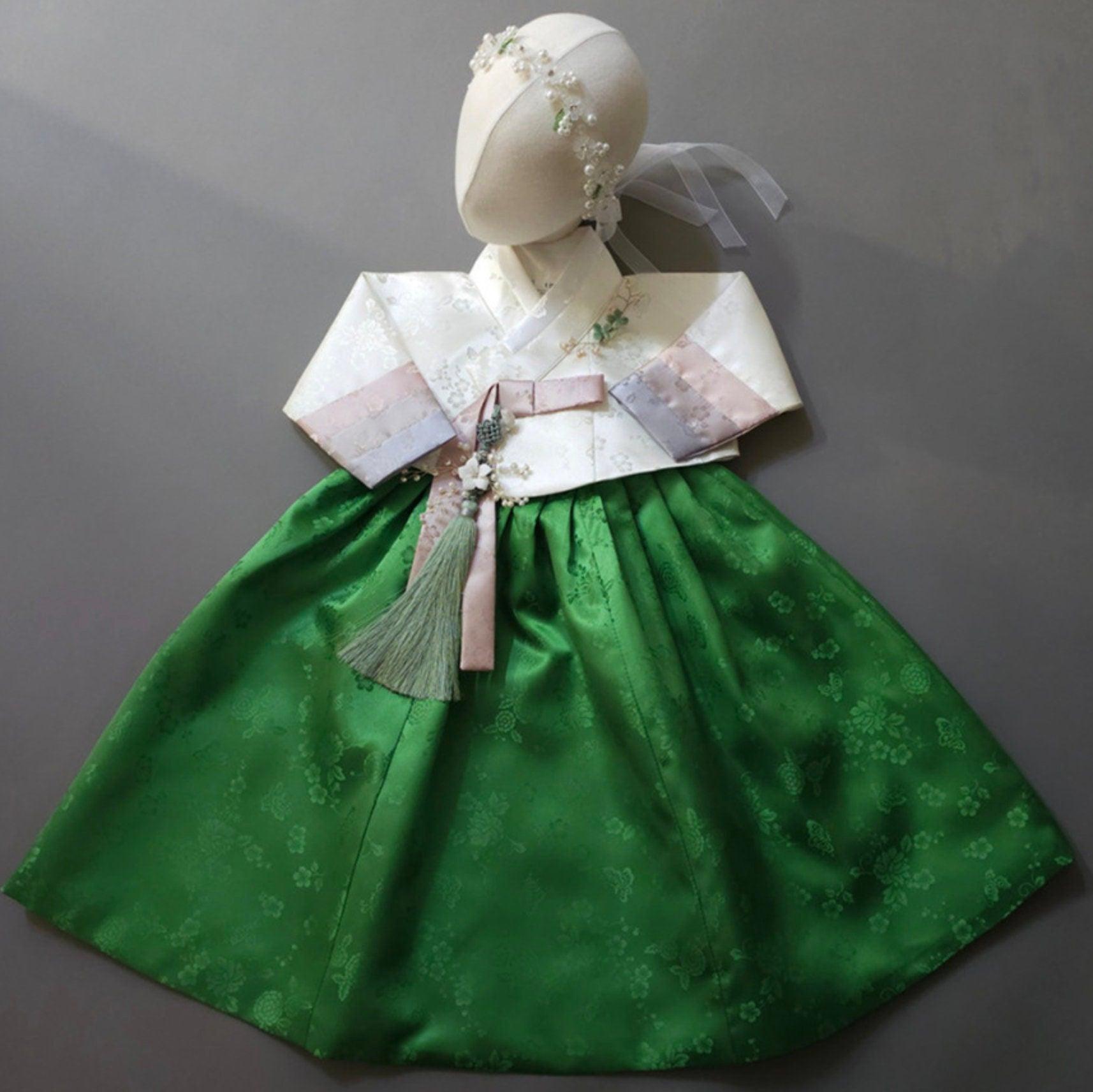 Yunjae Green Skirt Girl Hanbok (100D-15YR) - Native Korean