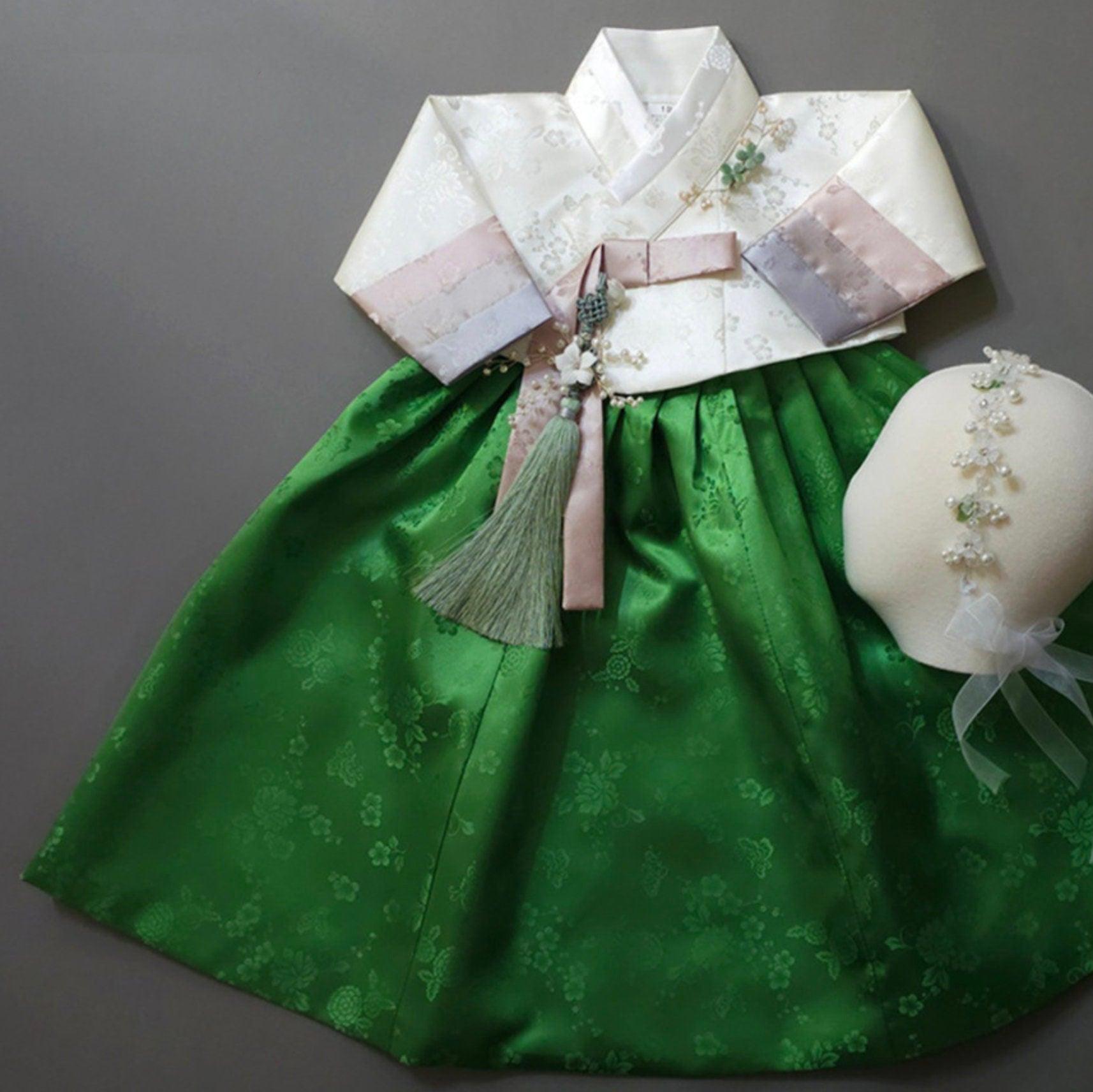 Yunjae Green Skirt Girl Hanbok (100D-15YR) - Native Korean