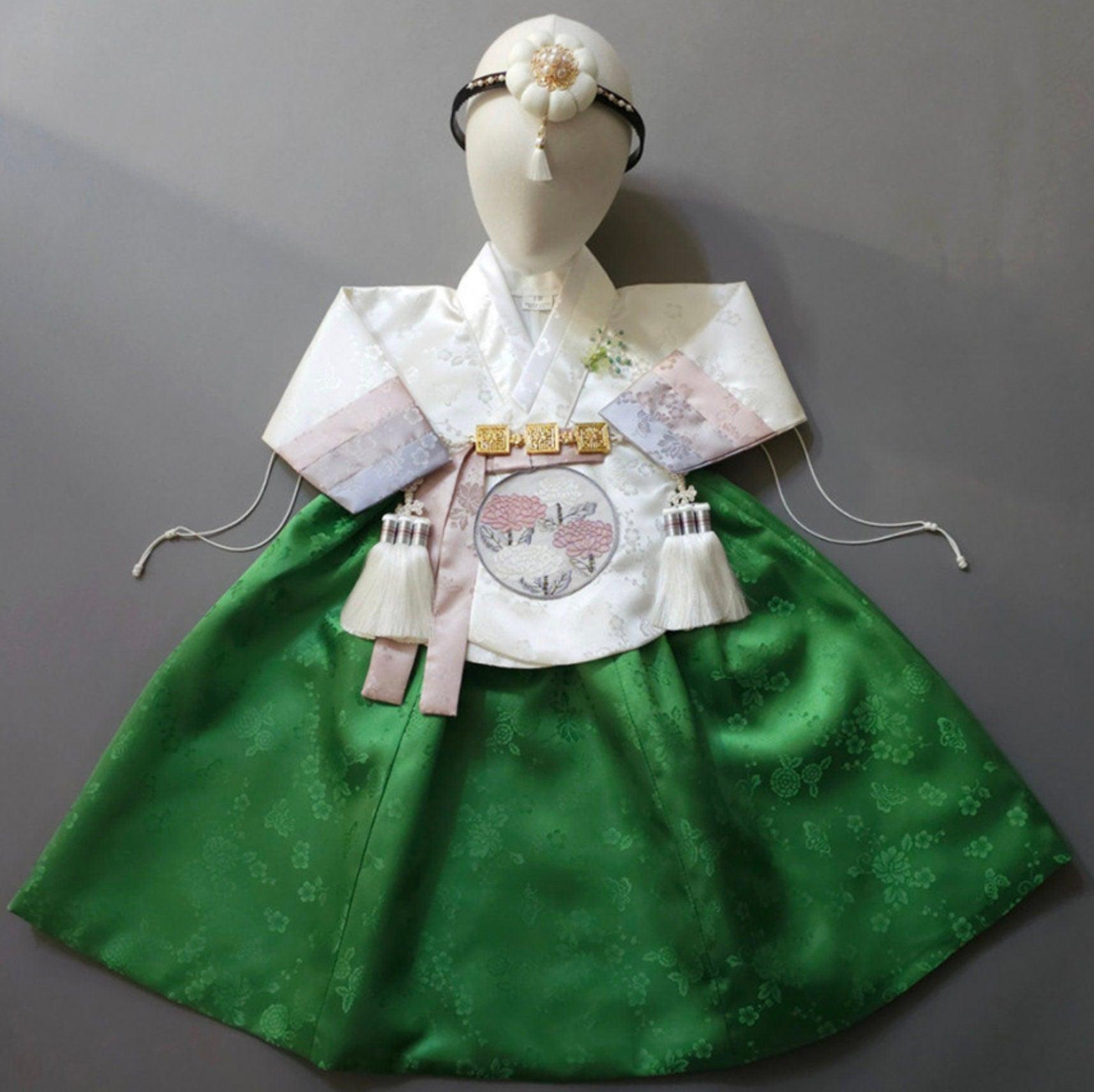 Yunjae Green Skirt Girl Hanbok (100D-15YR) - Native Korean