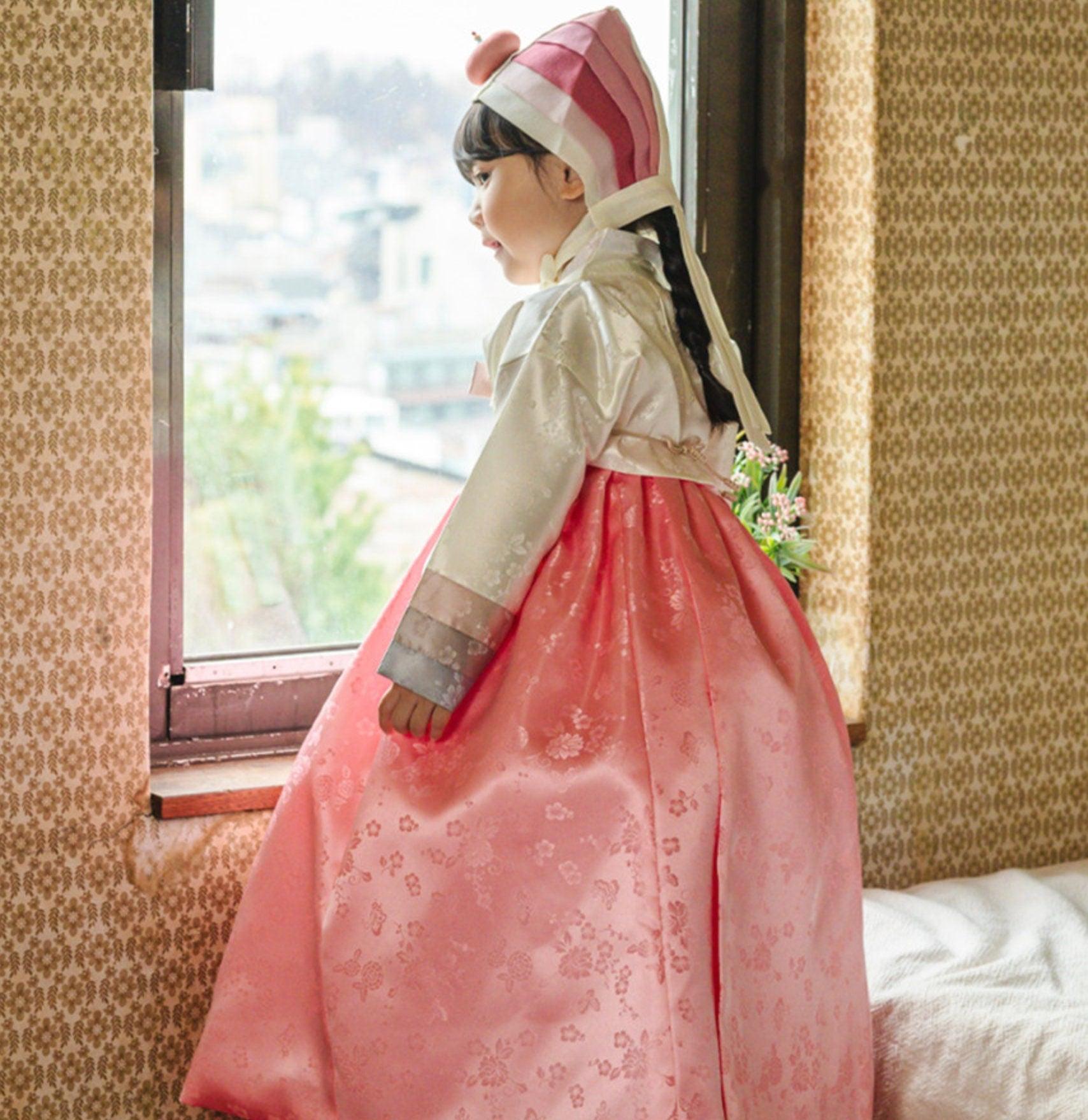 Yunjae Jeogori Pink Skirt Girl Hanbok (100D-15YR) - Native Korean