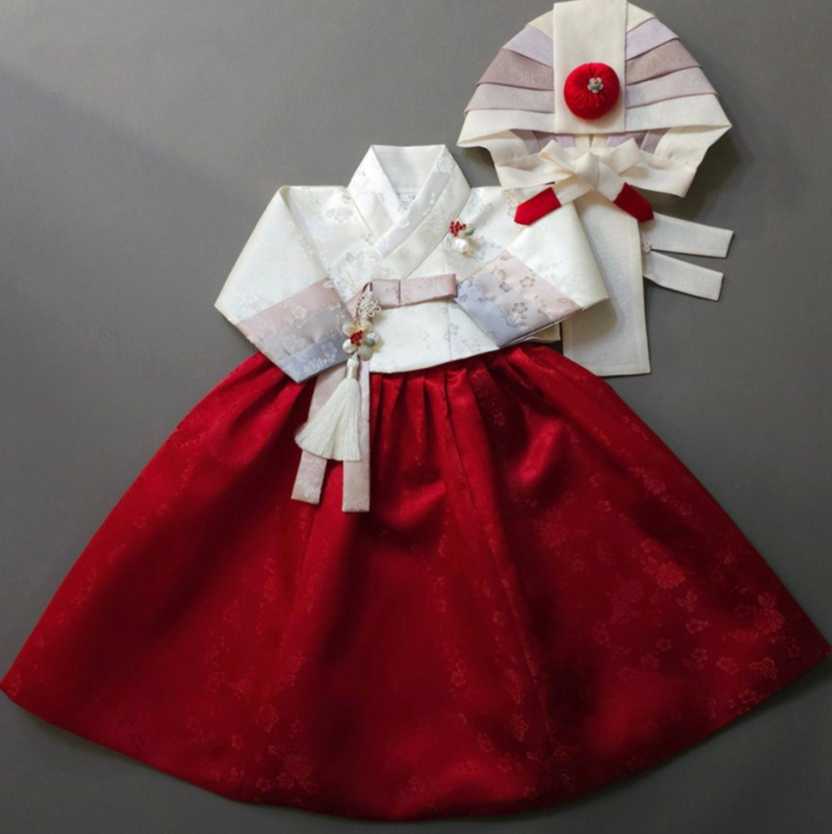 Yunjae Red Skirt Girl Hanbok (100D-15YR) - Native Korean