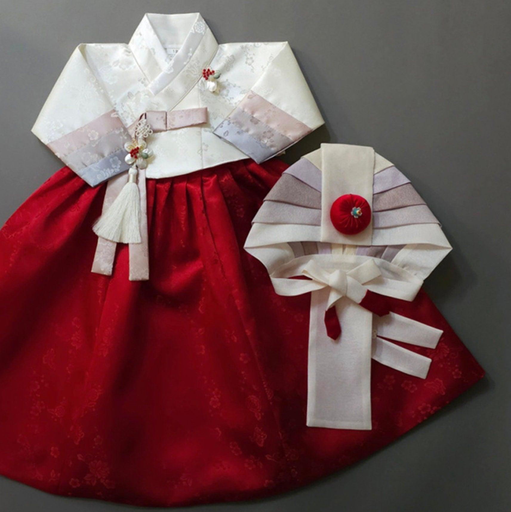 Yunjae Red Skirt Girl Hanbok (100D-15YR) - Native Korean