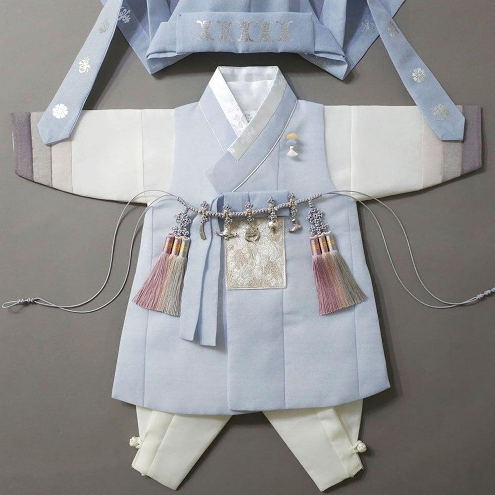 Yusin Sky Stripe Boy Hanbok (100D-10YR) - Native Korean