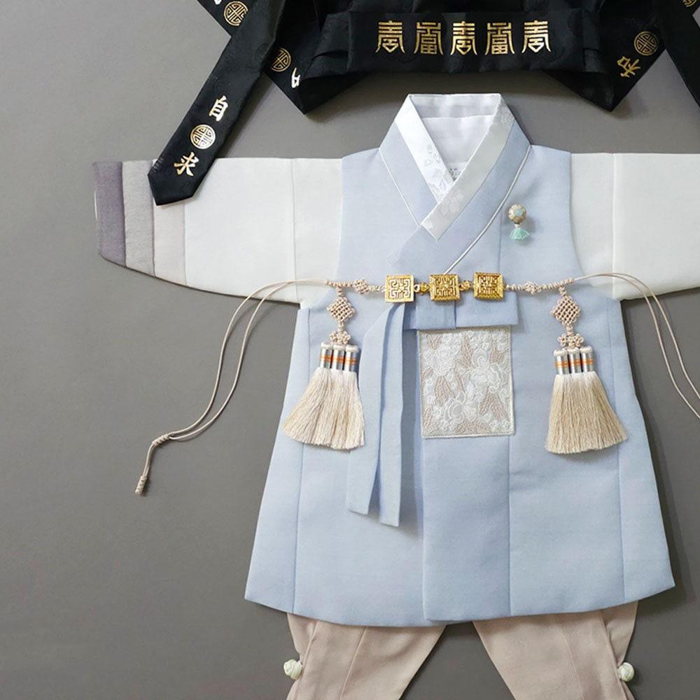 Yusin Sky Stripe Boy Hanbok (100D-10YR) - Native Korean