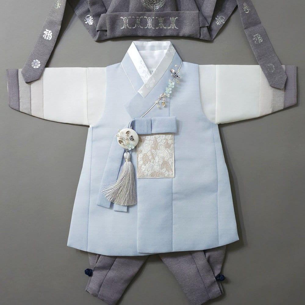 Yusin Sky Stripe Boy Hanbok (100D-10YR) - Native Korean