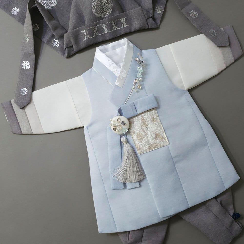 Yusin Sky Stripe Boy Hanbok (100D-10YR) - Native Korean