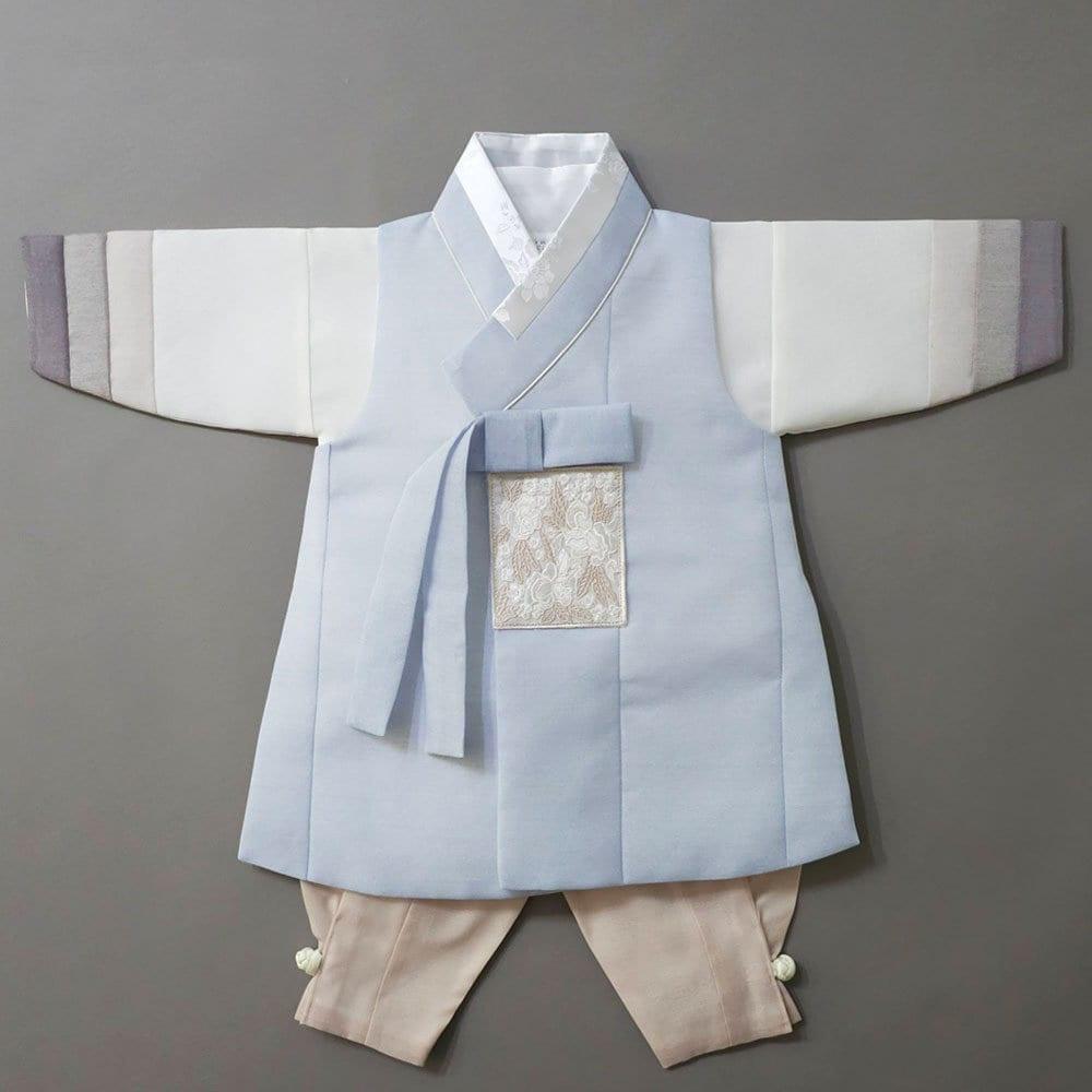 Yusin Sky Stripe Boy Hanbok (100D-10YR) - Native Korean