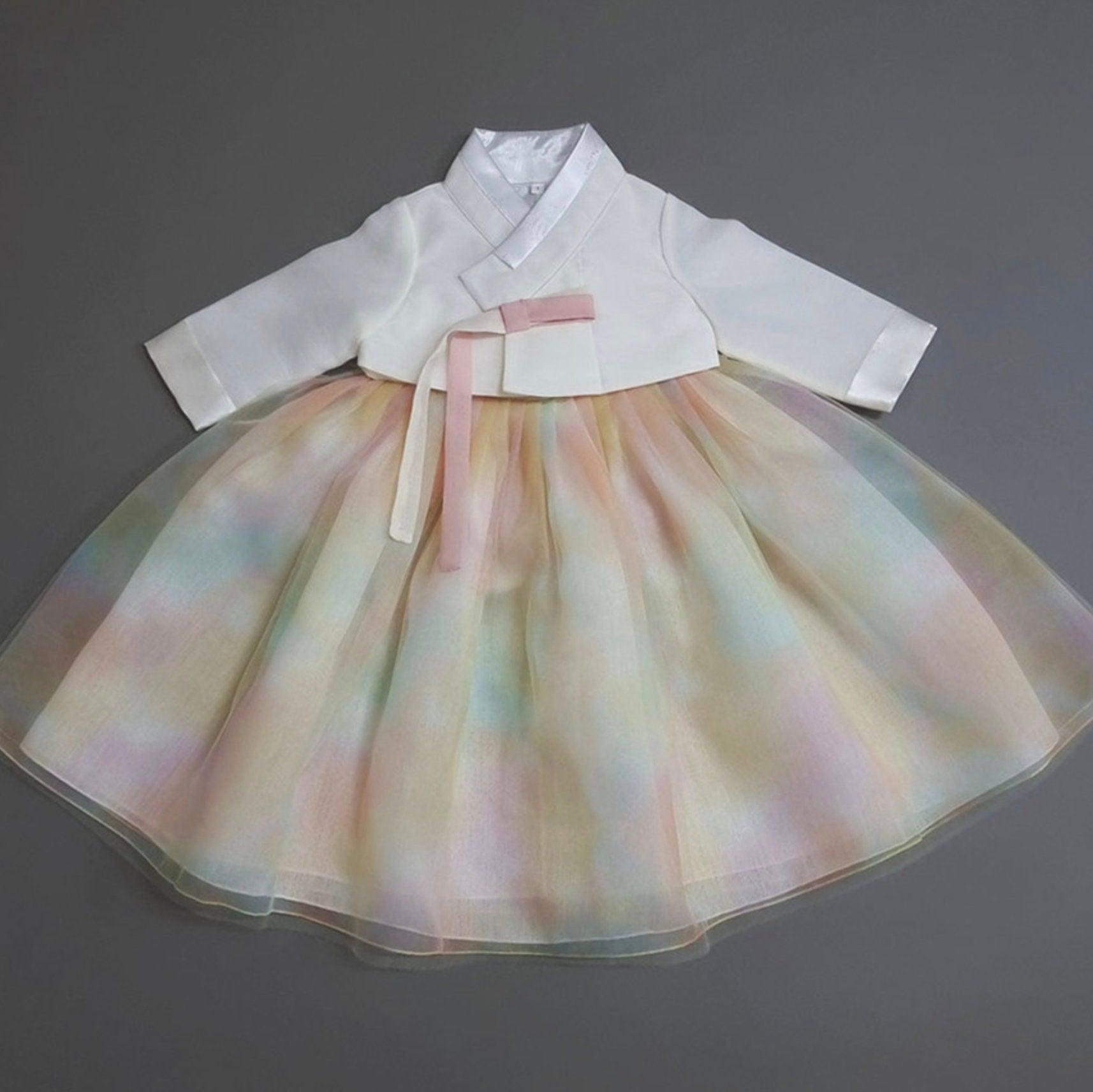 Aurora Lace Dress Girl Hanbok (1-9YR) - Native Korean