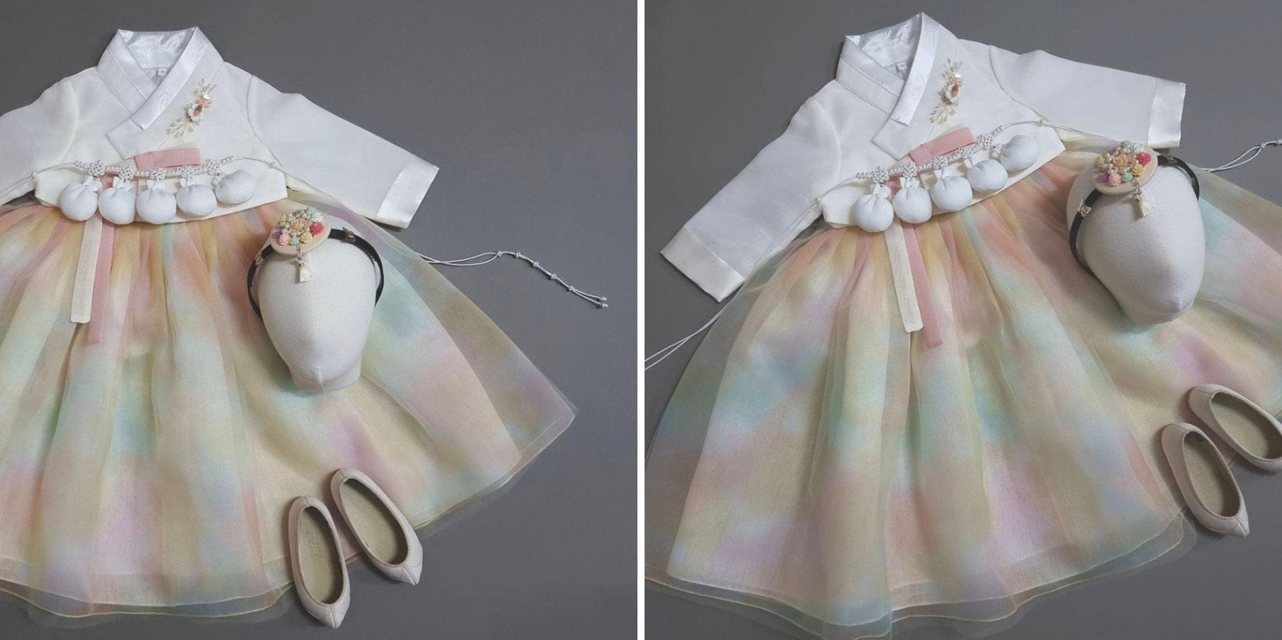Aurora Lace Dress Girl Hanbok (1-9YR) - Native Korean