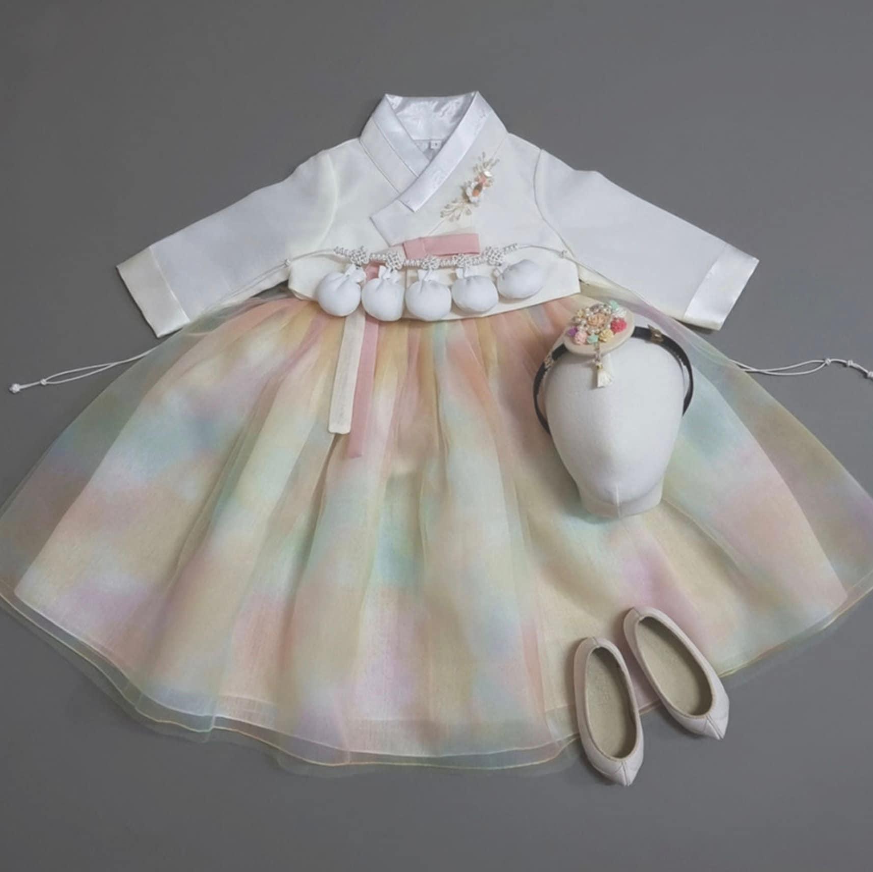 Aurora Lace Dress Girl Hanbok (1-9YR) - Native Korean