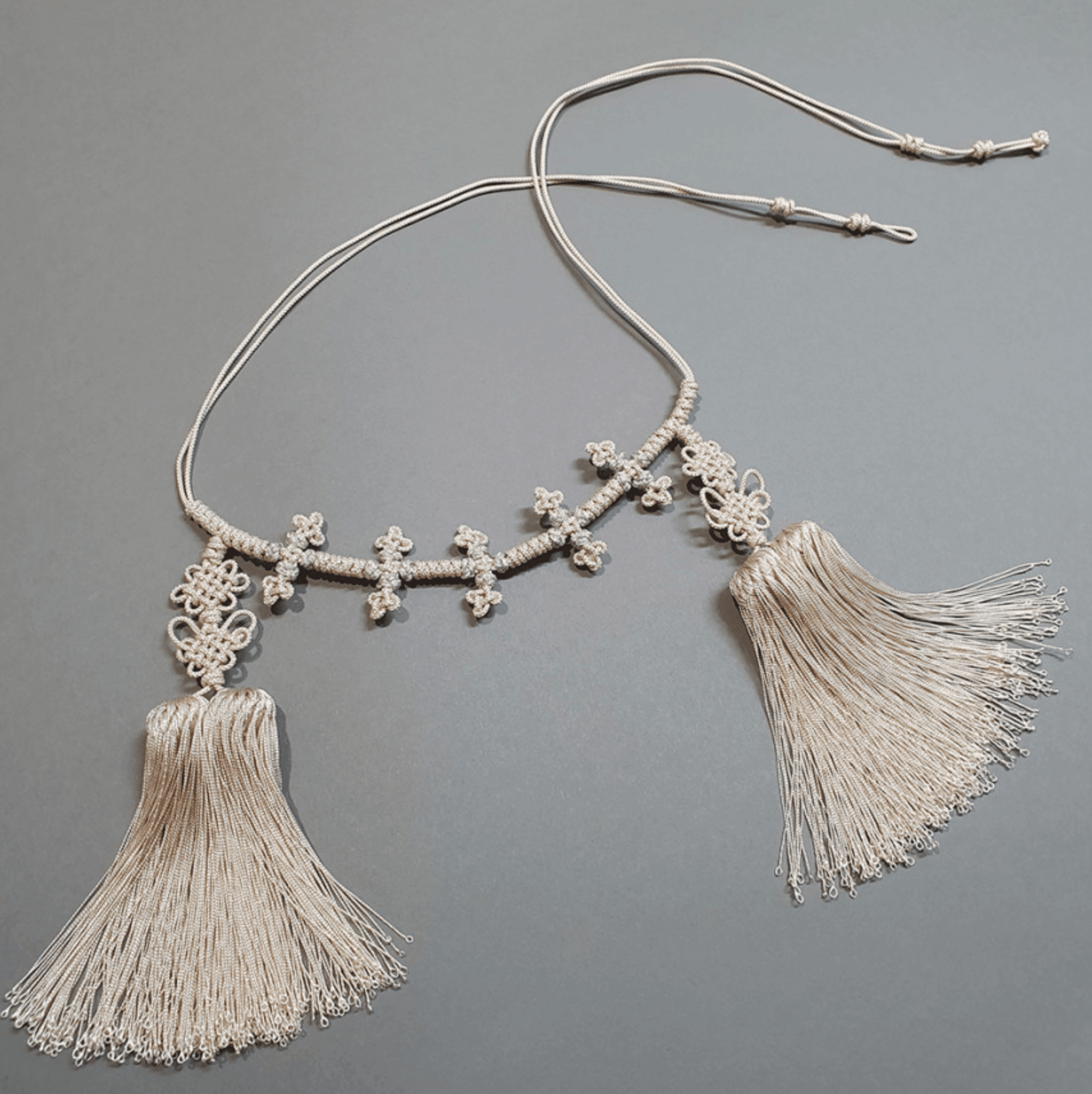 Beige Tassel Dol Belt - Native Korean