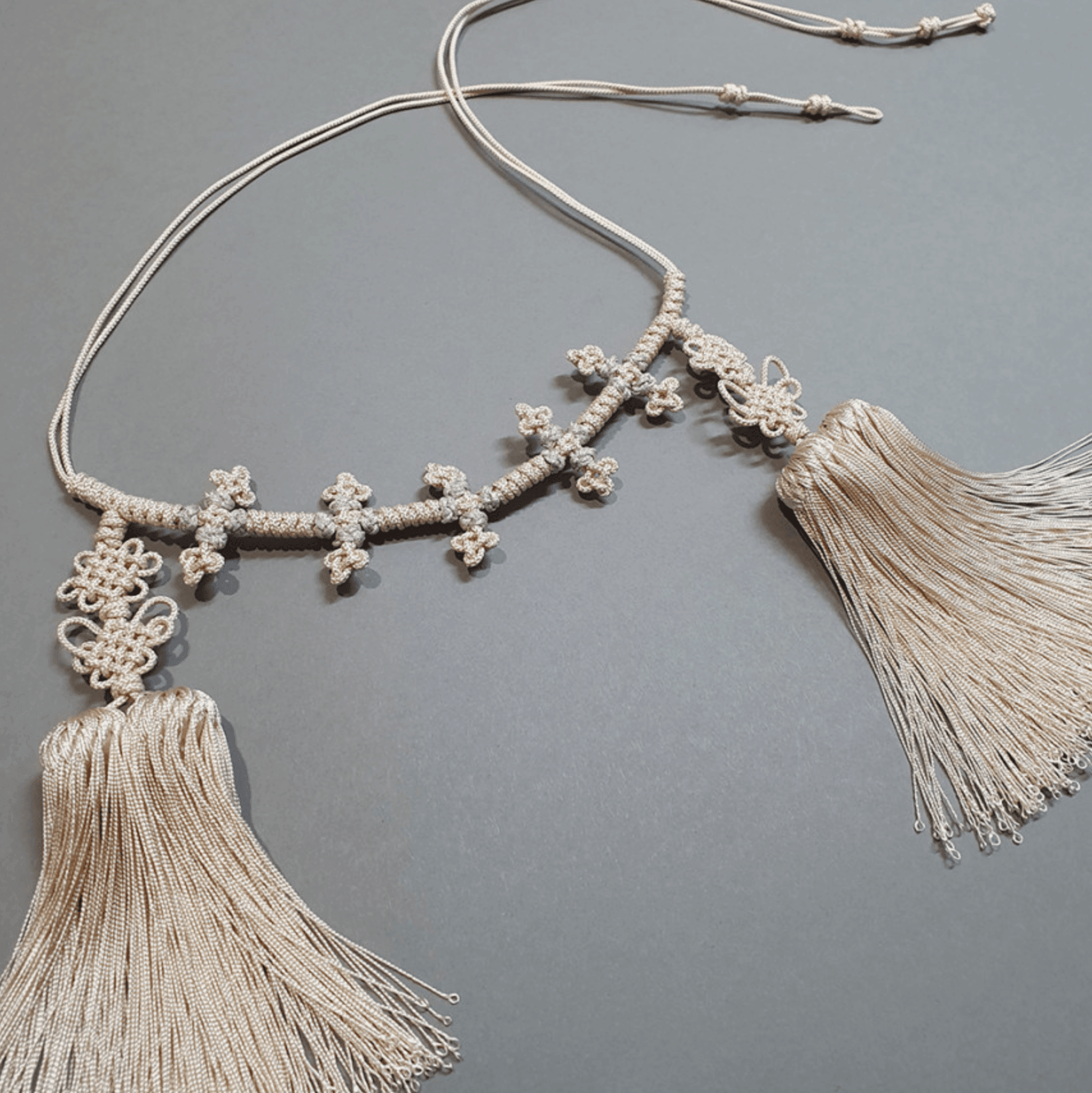 Beige Tassel Dol Belt - Native Korean