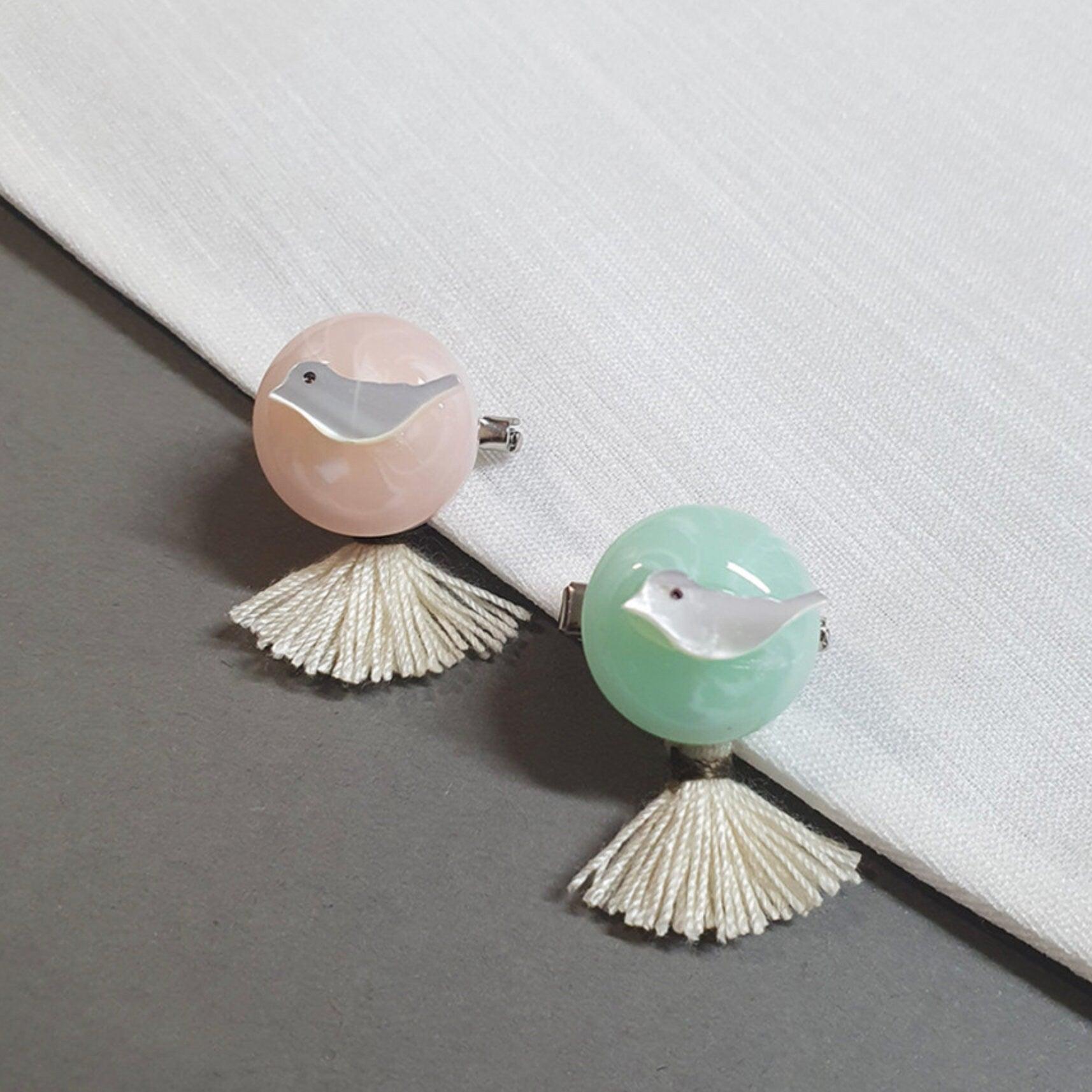 Bird Tassel Brooch - Native Korean