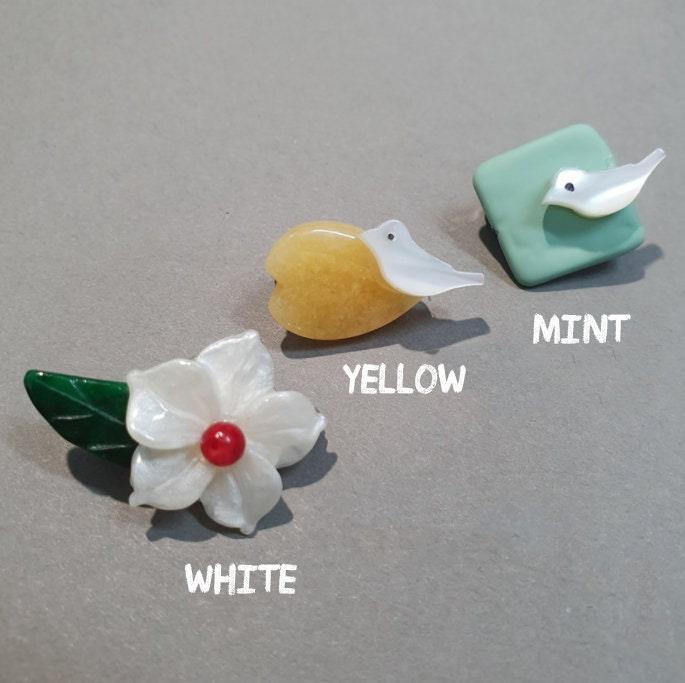 Cute Stone Brooch (3 styles) - Native Korean