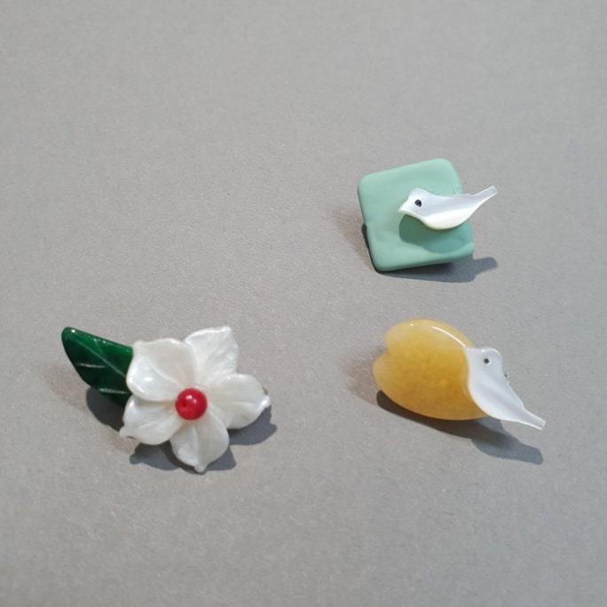 Cute Stone Brooch (3 styles) - Native Korean