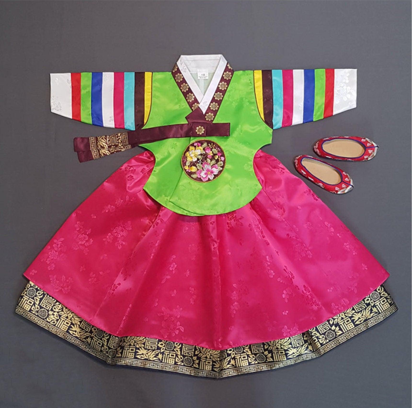 Dachae Green Dangui Girl Hanbok (1-8YR) - Native Korean