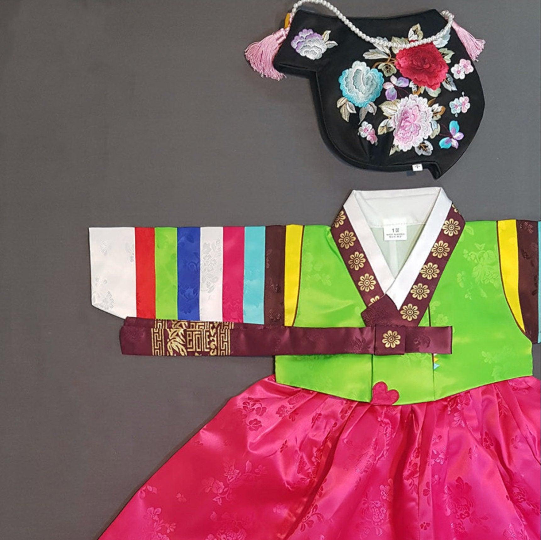 Dachae Green Jeogori Girl Hanbok (1-8YR) - Native Korean