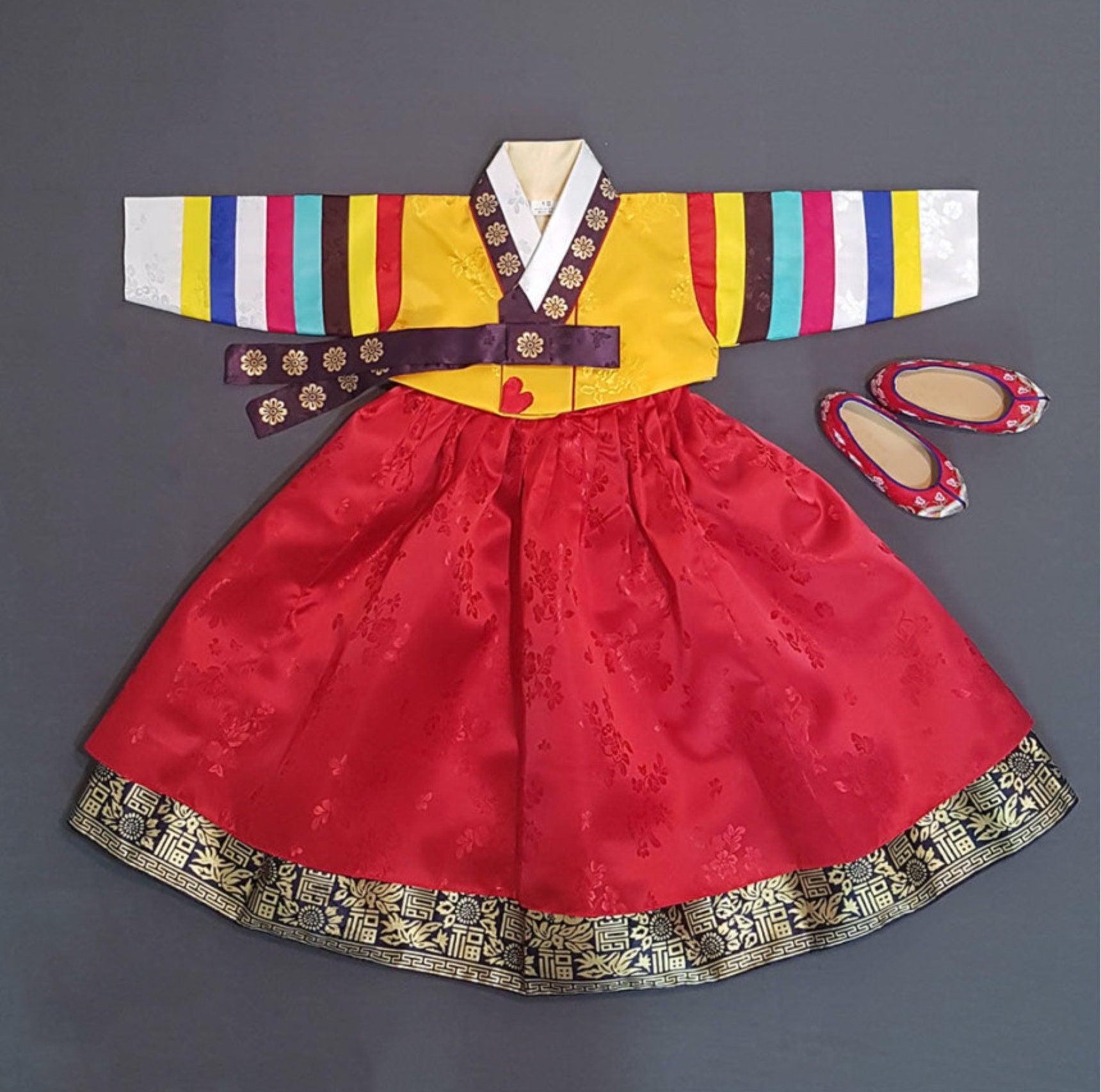 Dachae Yellow Jeogori Girl Hanbok (1-8YR) - Native Korean